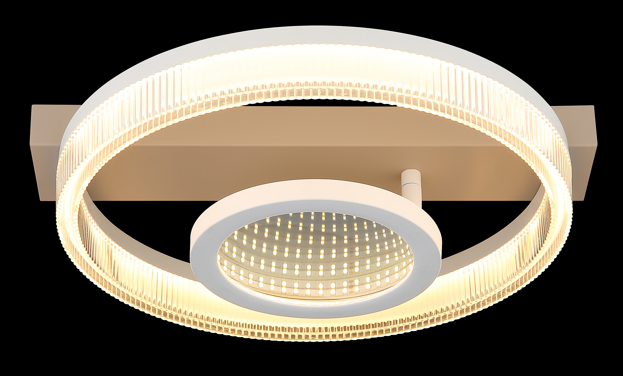 GLOBO Deckenleuchte transparent weiß sand Metall Kunststoff B/H/L: ca. 33x10x36 cm 1 Brennstellen