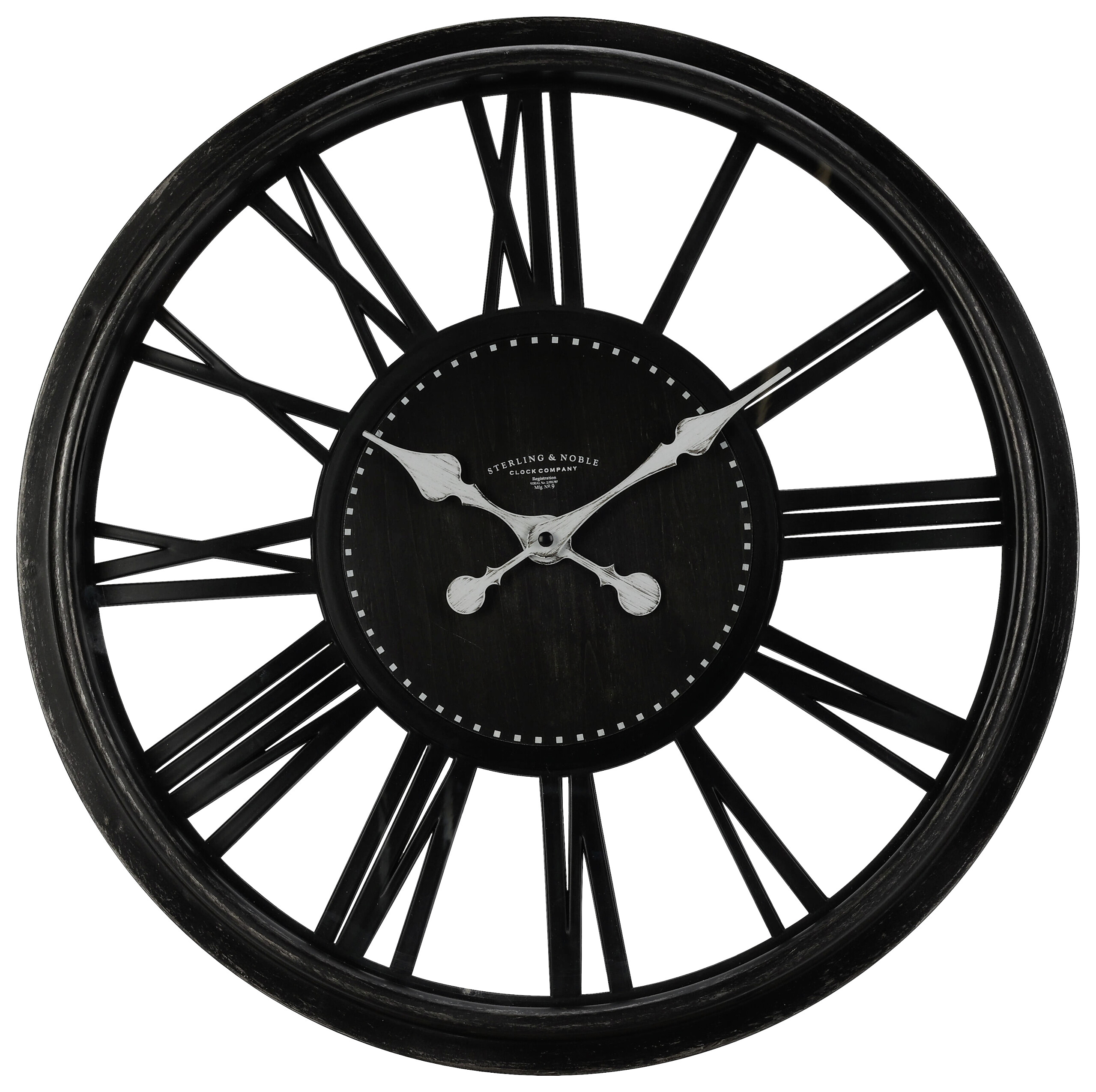 Wanduhr grau B/H/L: ca. 53x51,5x5,3 cm