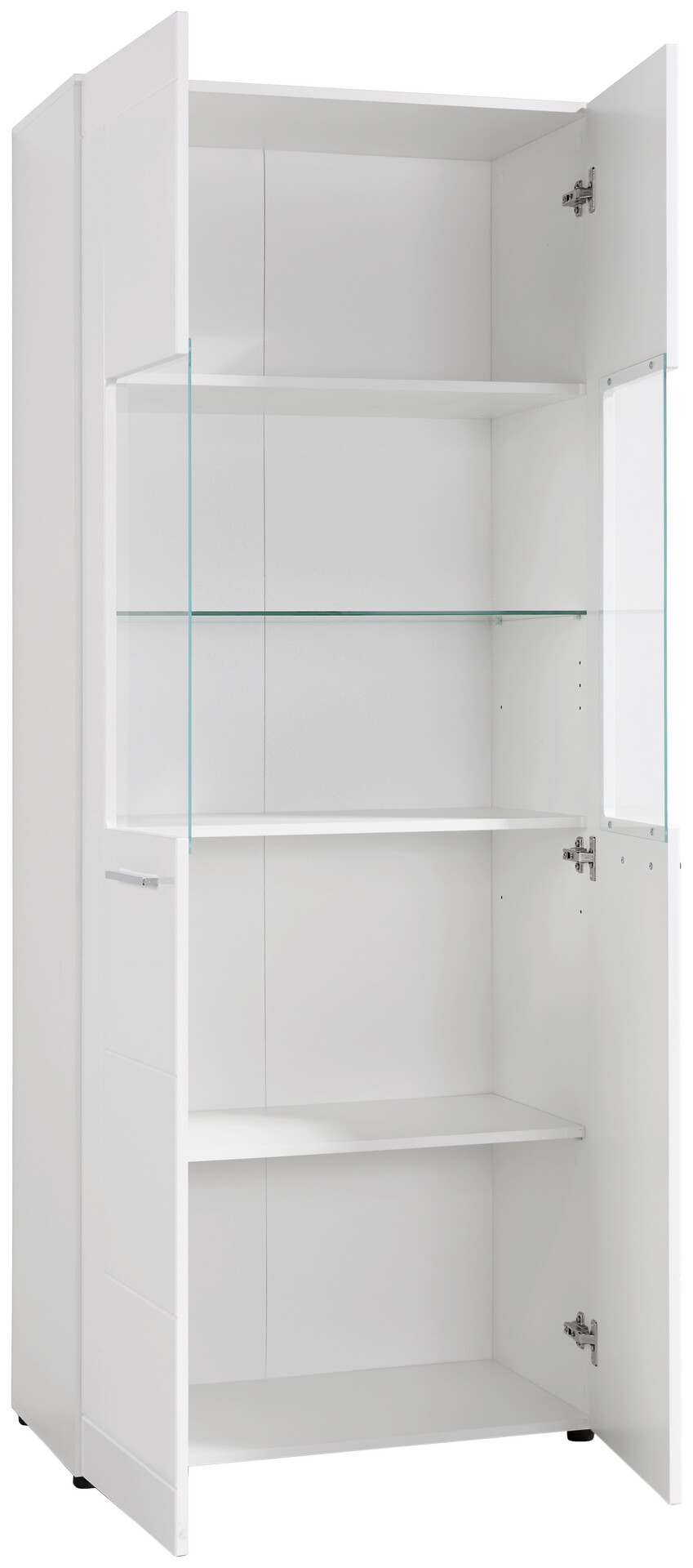 Vitrine Atlanta weiß Hochglanz perlweiß Optik B/H/T: ca. 75x188x40 cm