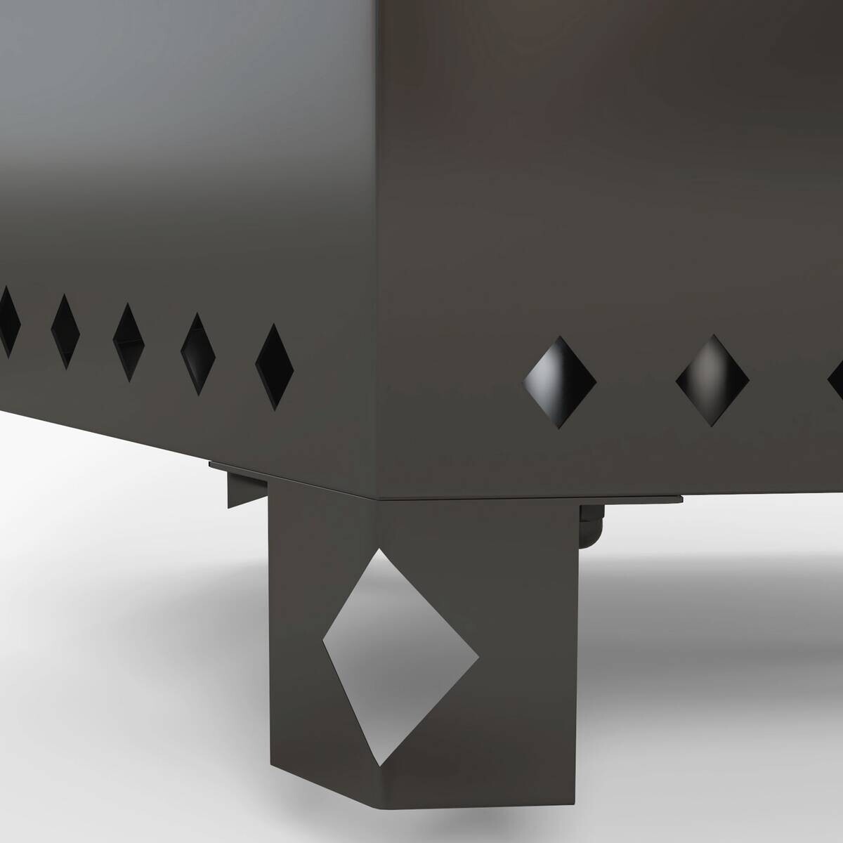 Outsunny Feuerschale schwarz Edelstahl B/H/L: ca. 38,8x46,5x45 cm