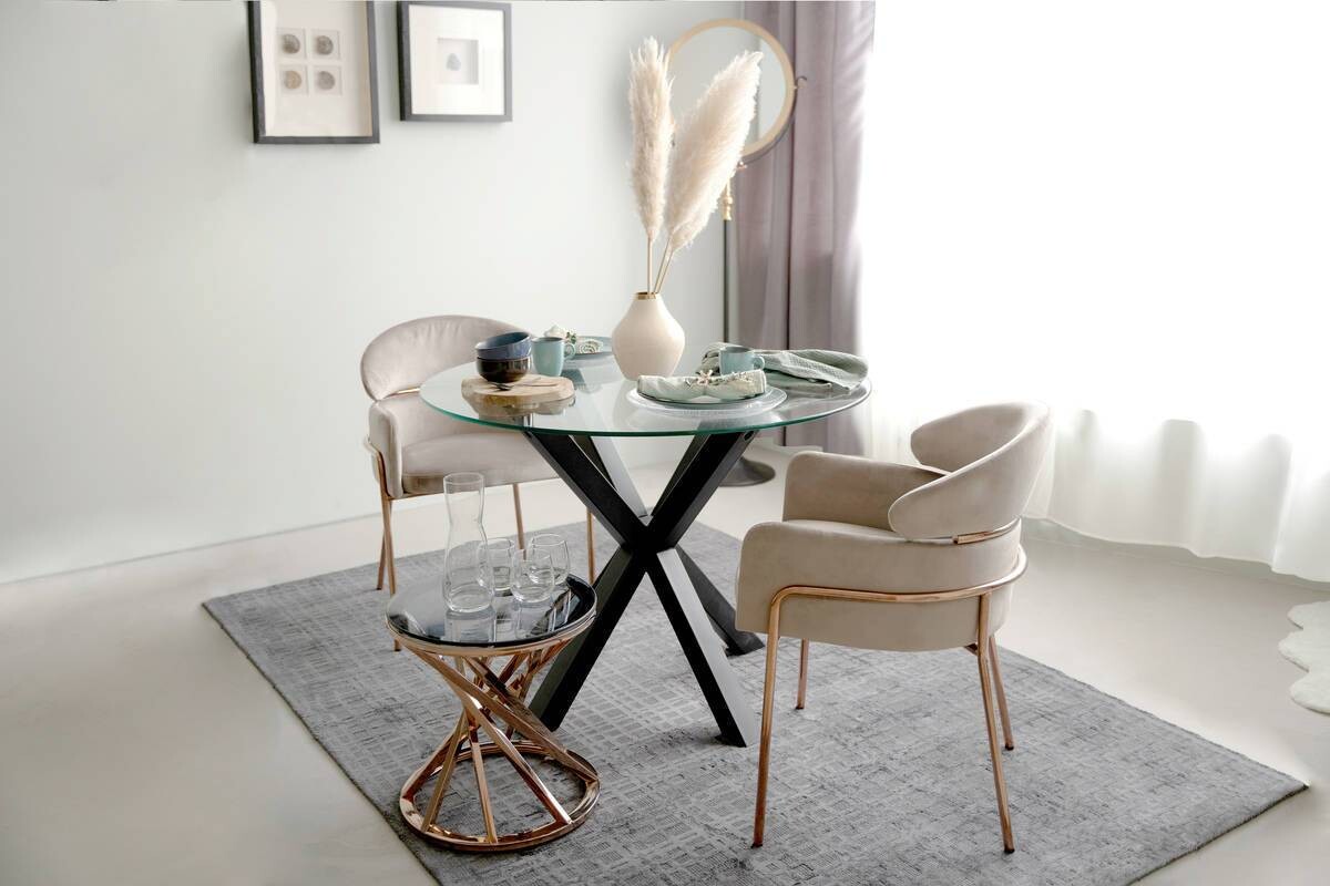 Stuhl Corey 100 taupe Microfaser B/H/T: ca. 58x79x57 cm