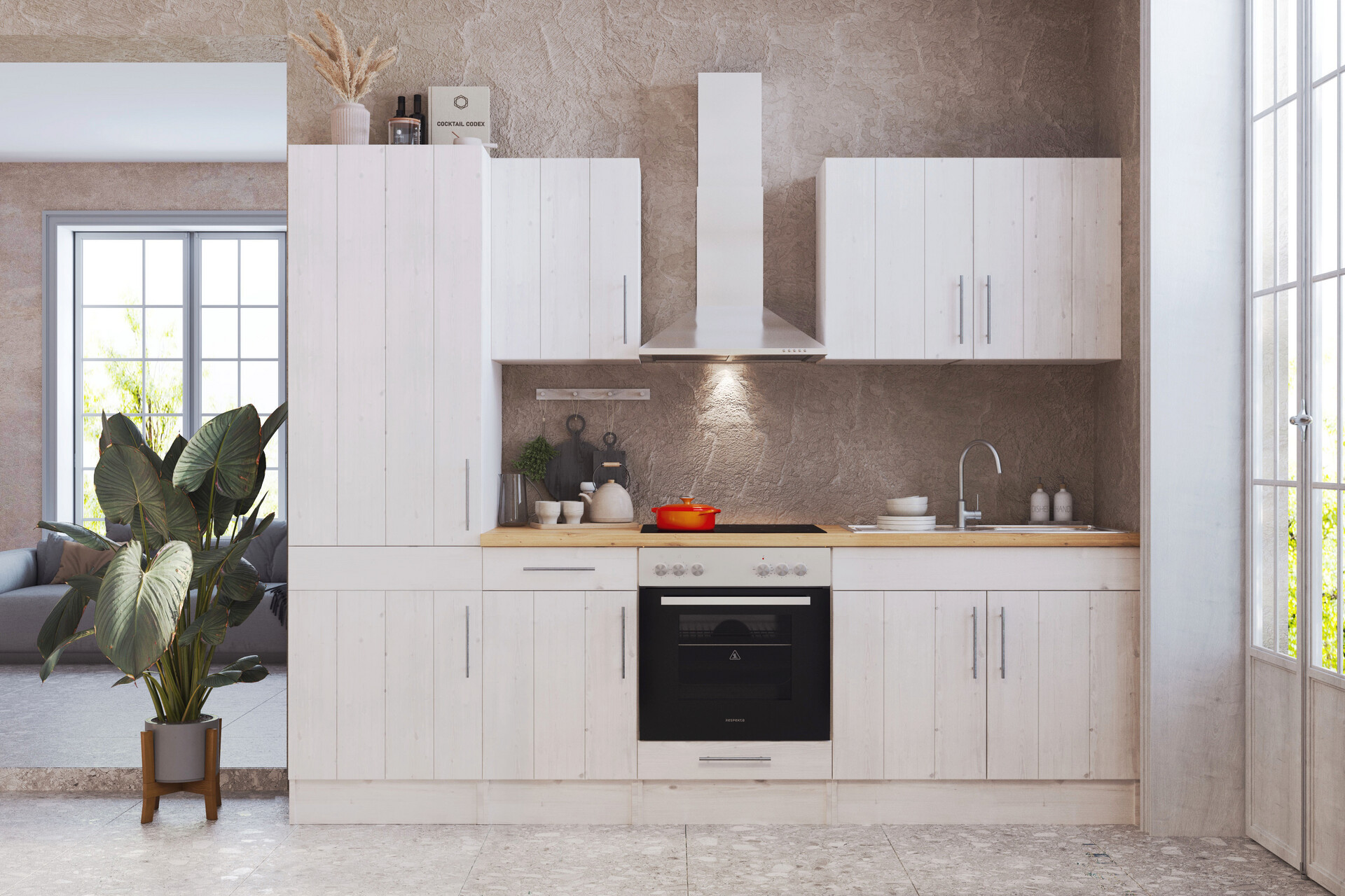 Respekta Küchenblock Premium weiß matt B/H/T: ca. 270x211x60 cm