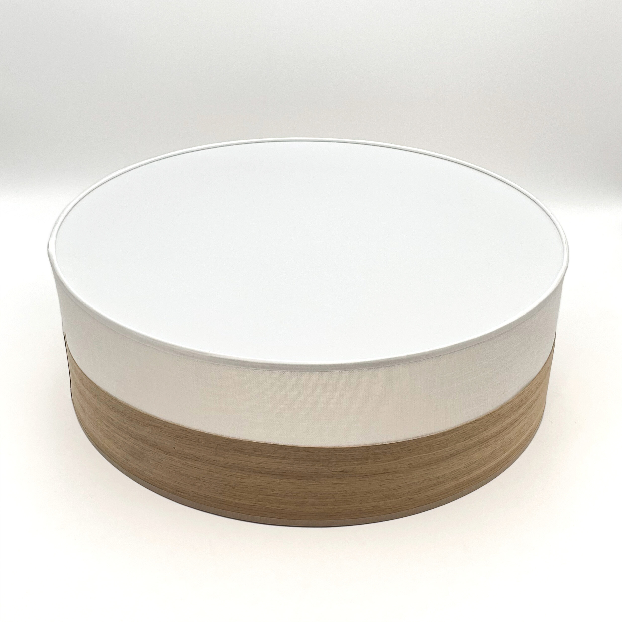 Lamkur Deckenleuchte Eiche weiß PVC Holz B/H/L: ca. 45x15x45 cm E27 2 Brennstellen