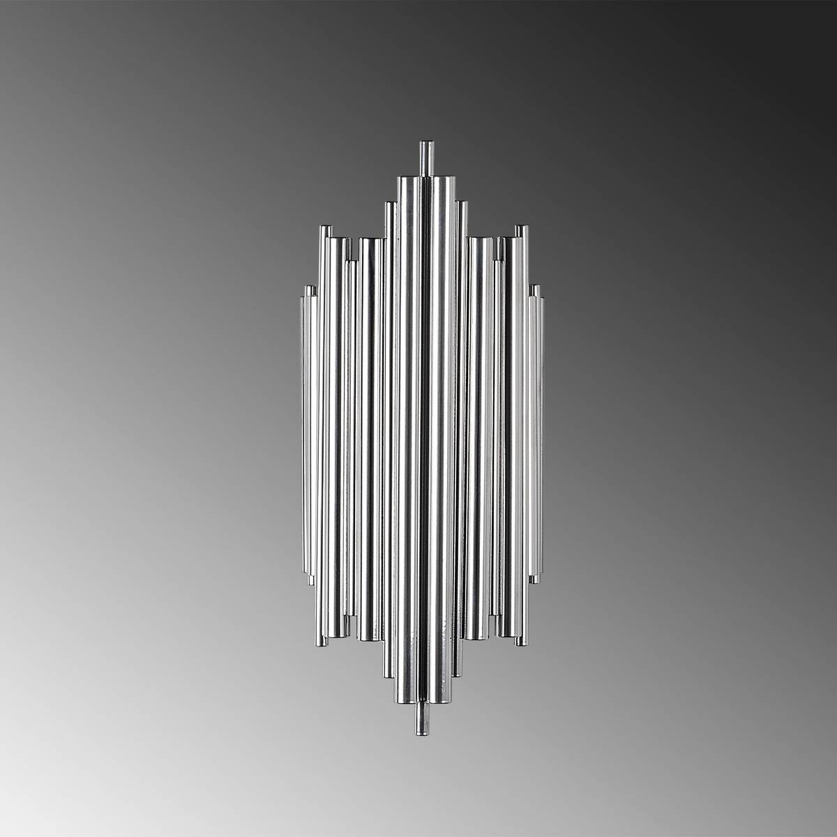 Opviq Wandleuchte Reis Chrom Metall B/H/T/L: ca. 22x50x22x11 cm E14 1 Brennstellen