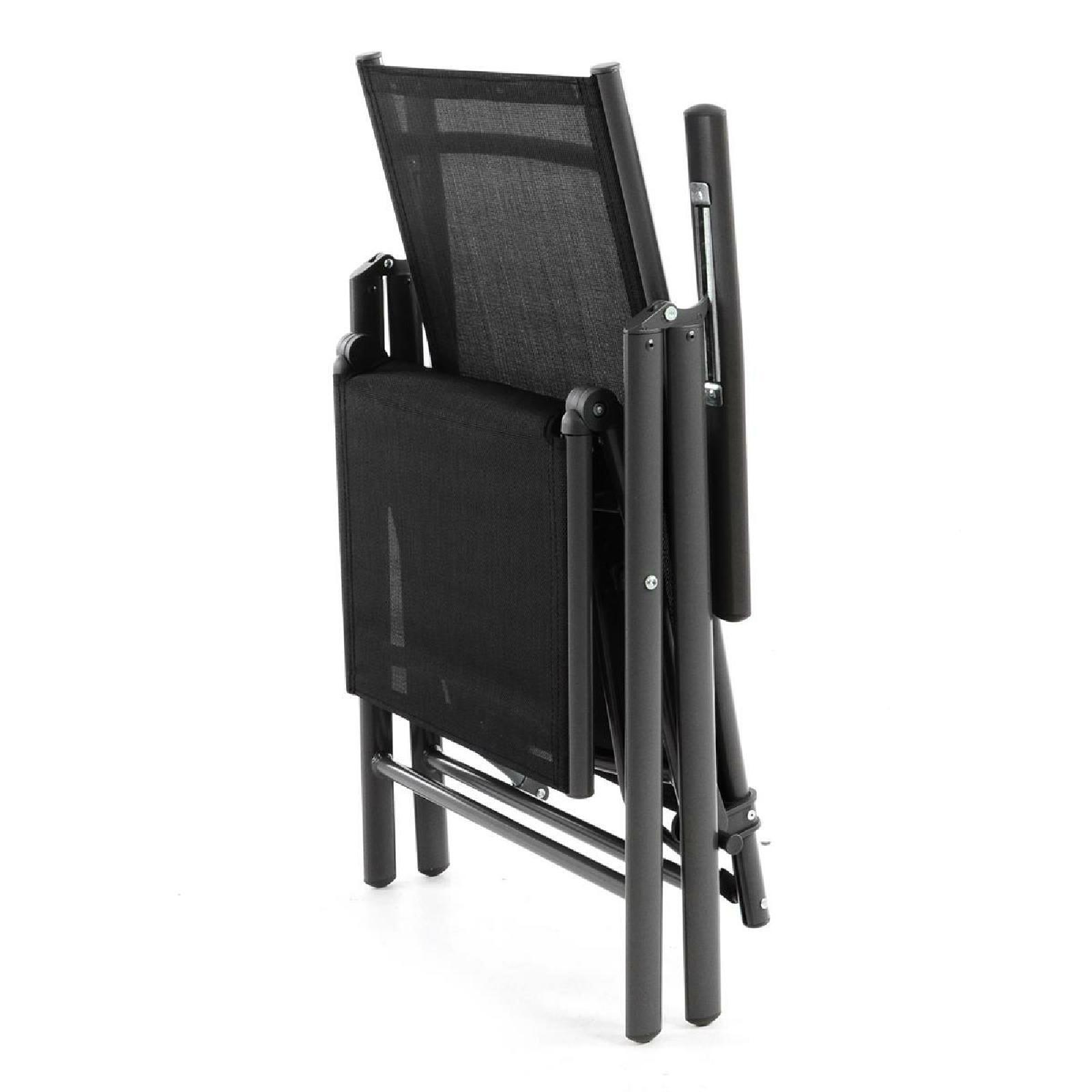 VCM Klappsessel schwarz Textilene B/H/T: ca. 55x112x60 cm