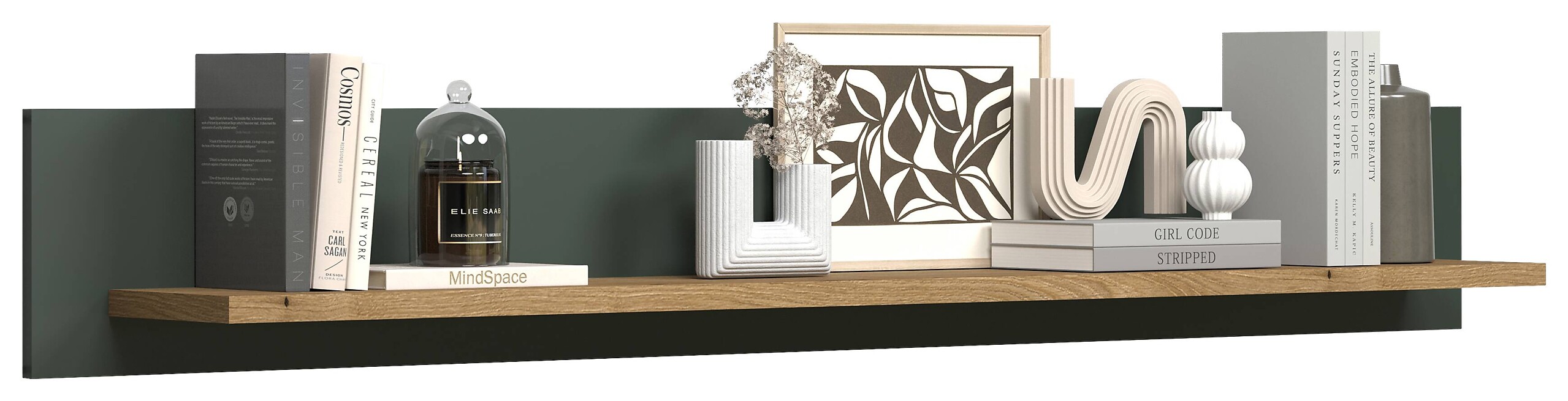 Wandboard Stanton tannengrün Eiche Evoke Coast Nachbildung B/H/T: ca. 156x22x22 cm