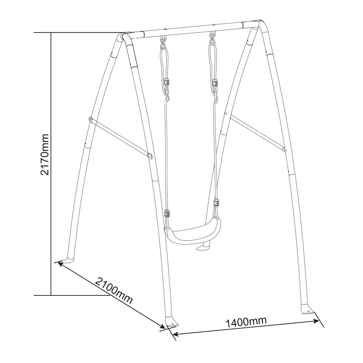 AXI Schaukel schwarz B/H/L: ca. 140x217x210 cm