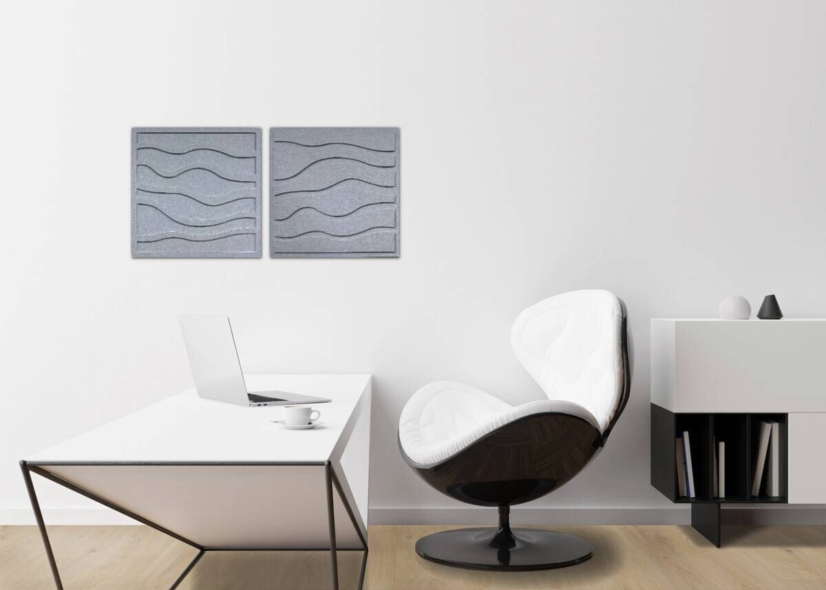 Wandpaneel grau B/H: ca. 64x64 cm