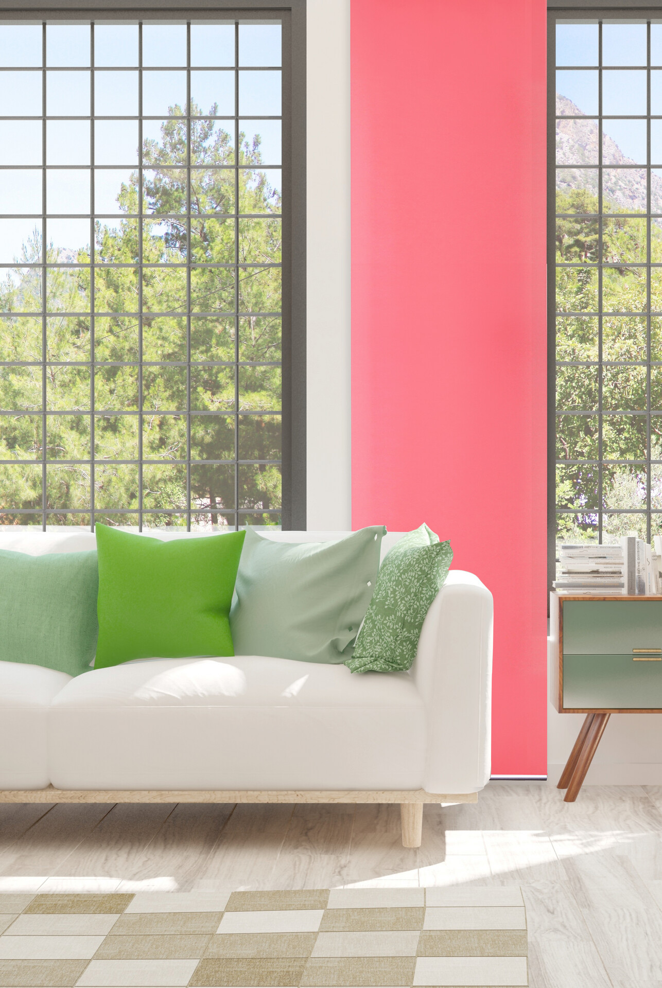 Schiebevorhang BASIC pink B/L: ca. 60x300 cm