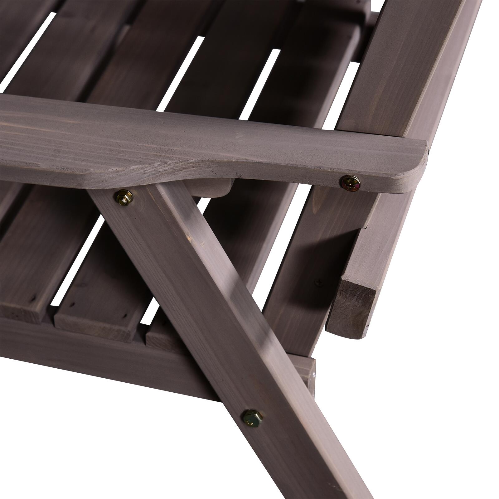 Outsunny Gartenbank grau Holz B/H/T/L: ca. 70x83x70x152 cm