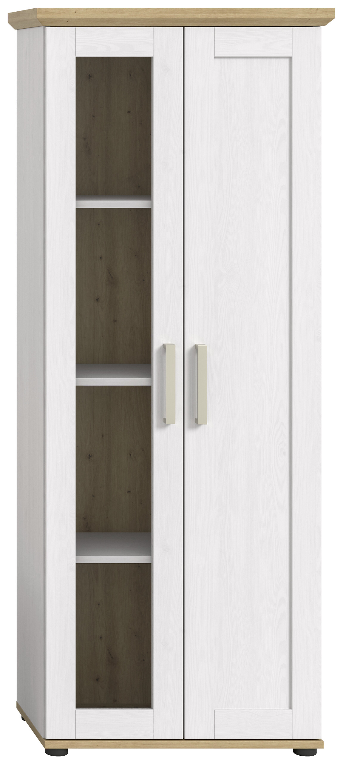 Vitrinenschrank VERONA Lärche Nachbildung Eiche Nachbildung B/H/T: ca. 64x161x37 cm