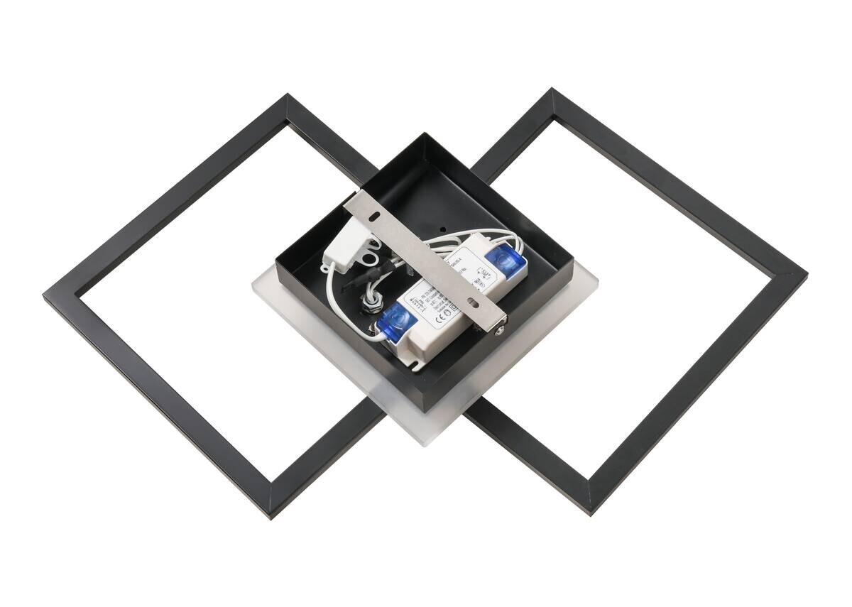 Nolo Deckenleuchte Rhombus schwarz Metall B/H/L: ca. 54x7,5x33 cm