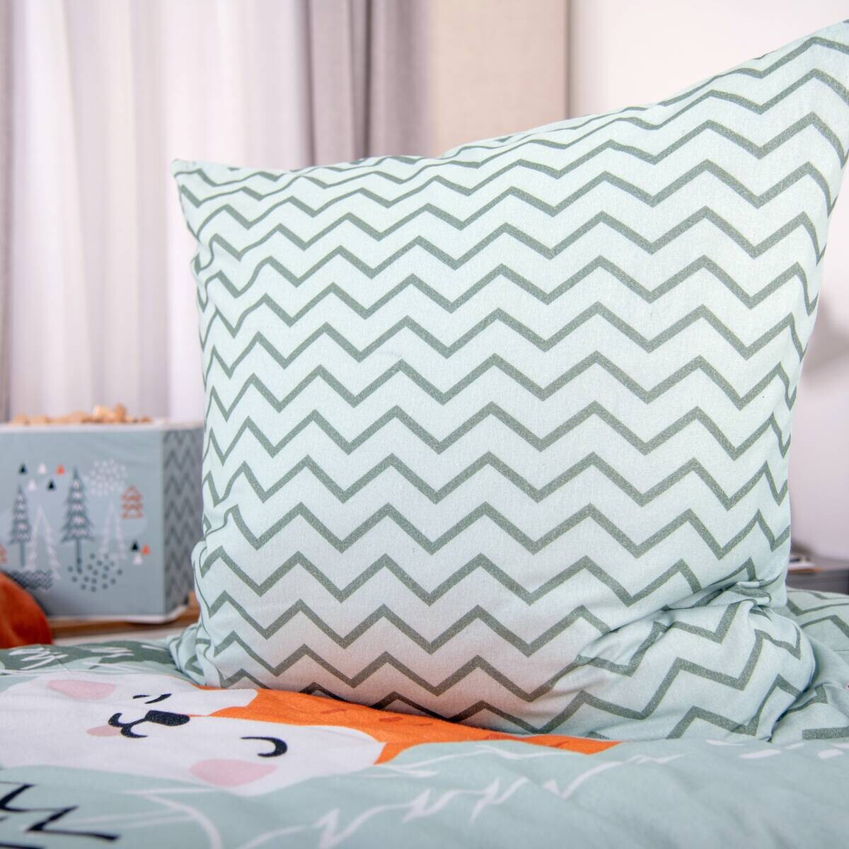 Baumwoll Bettwäsche Nordic Forest grün Baumwolle