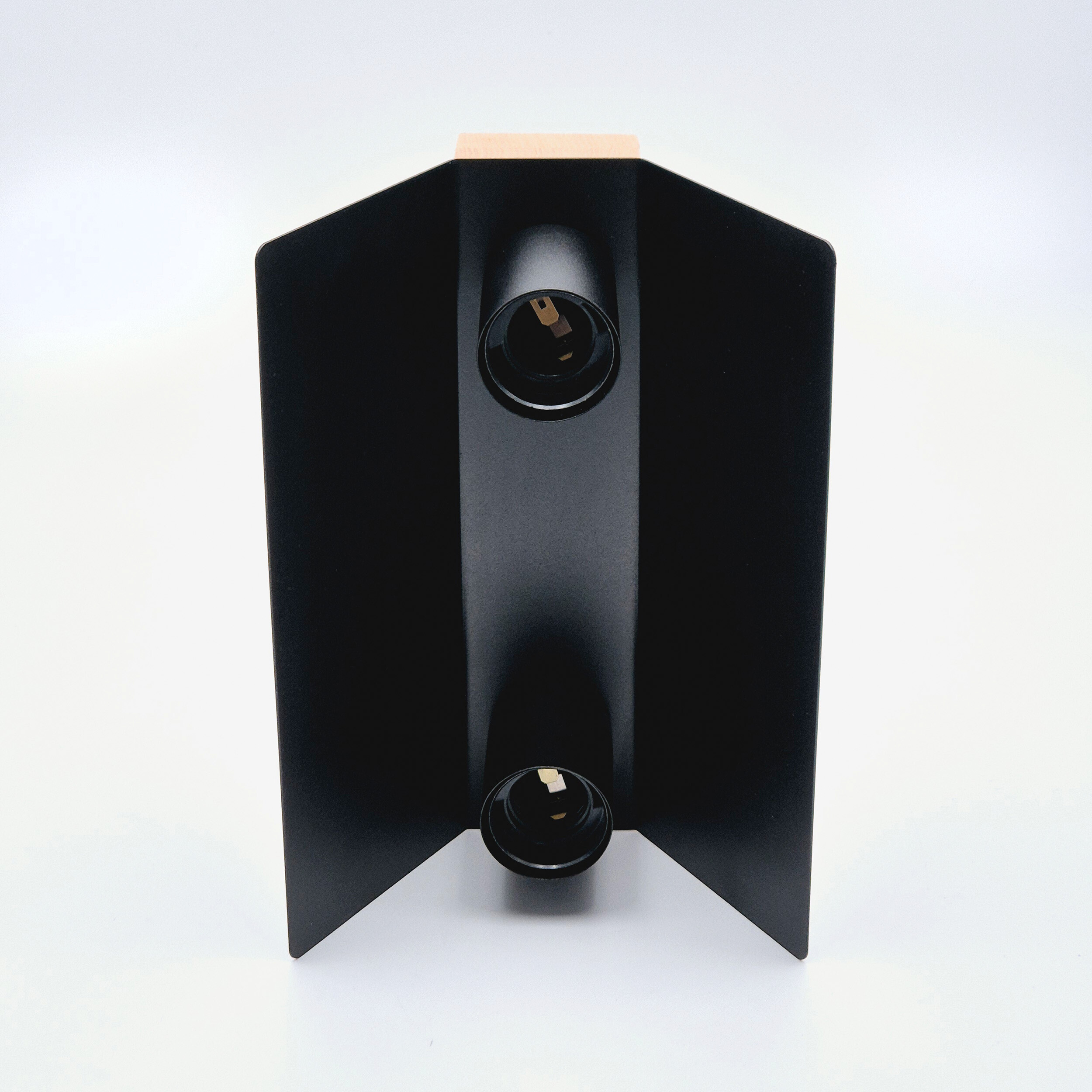 Lamkur Deckenleuchte schwarz Eiche Stahl Glas B/H/L: ca. 12x11,5x24 cm E27 2 Brennstellen