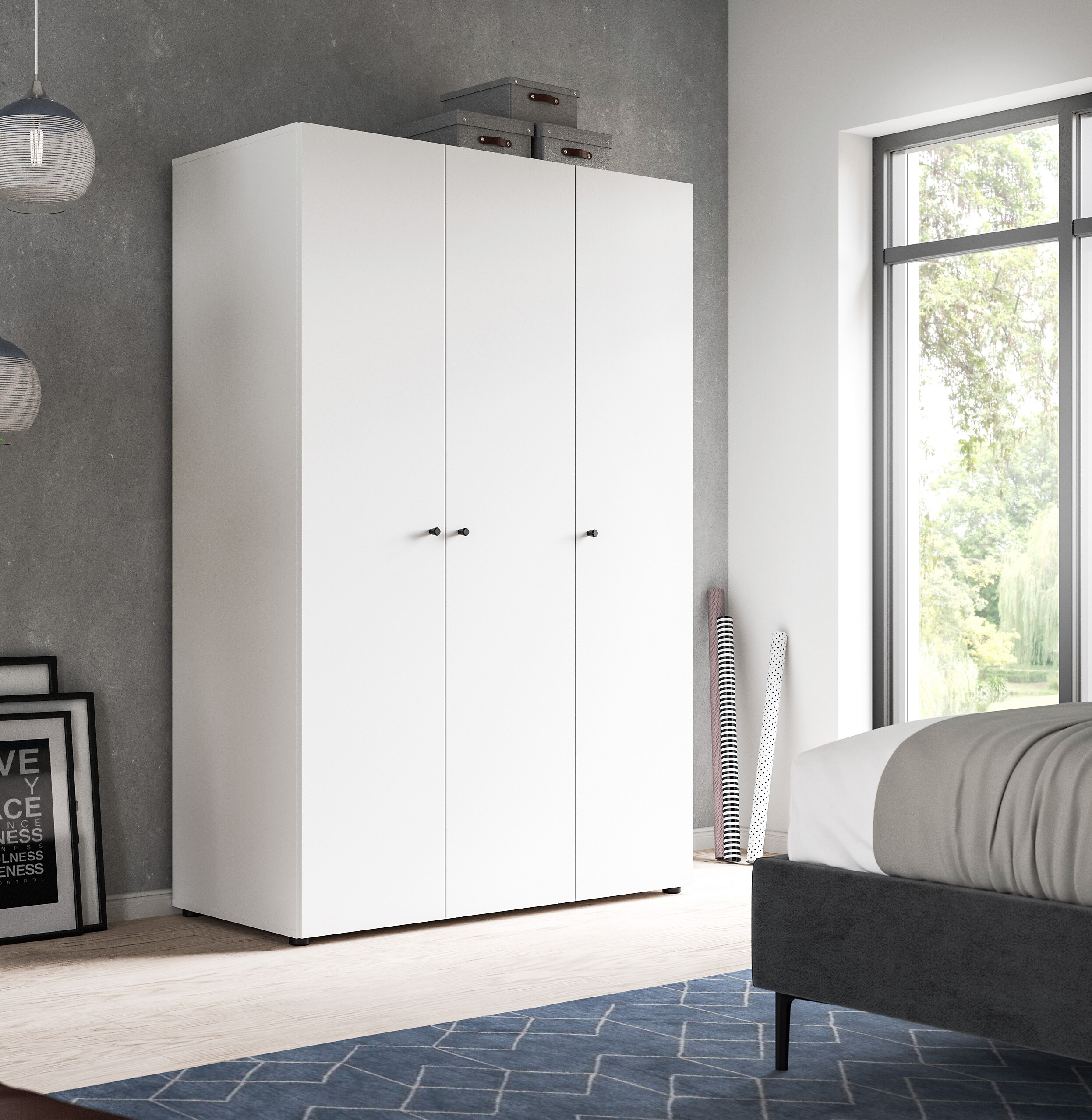 Kleiderschrank DARWIN weiß B/H/T: ca. 120x176x51 cm