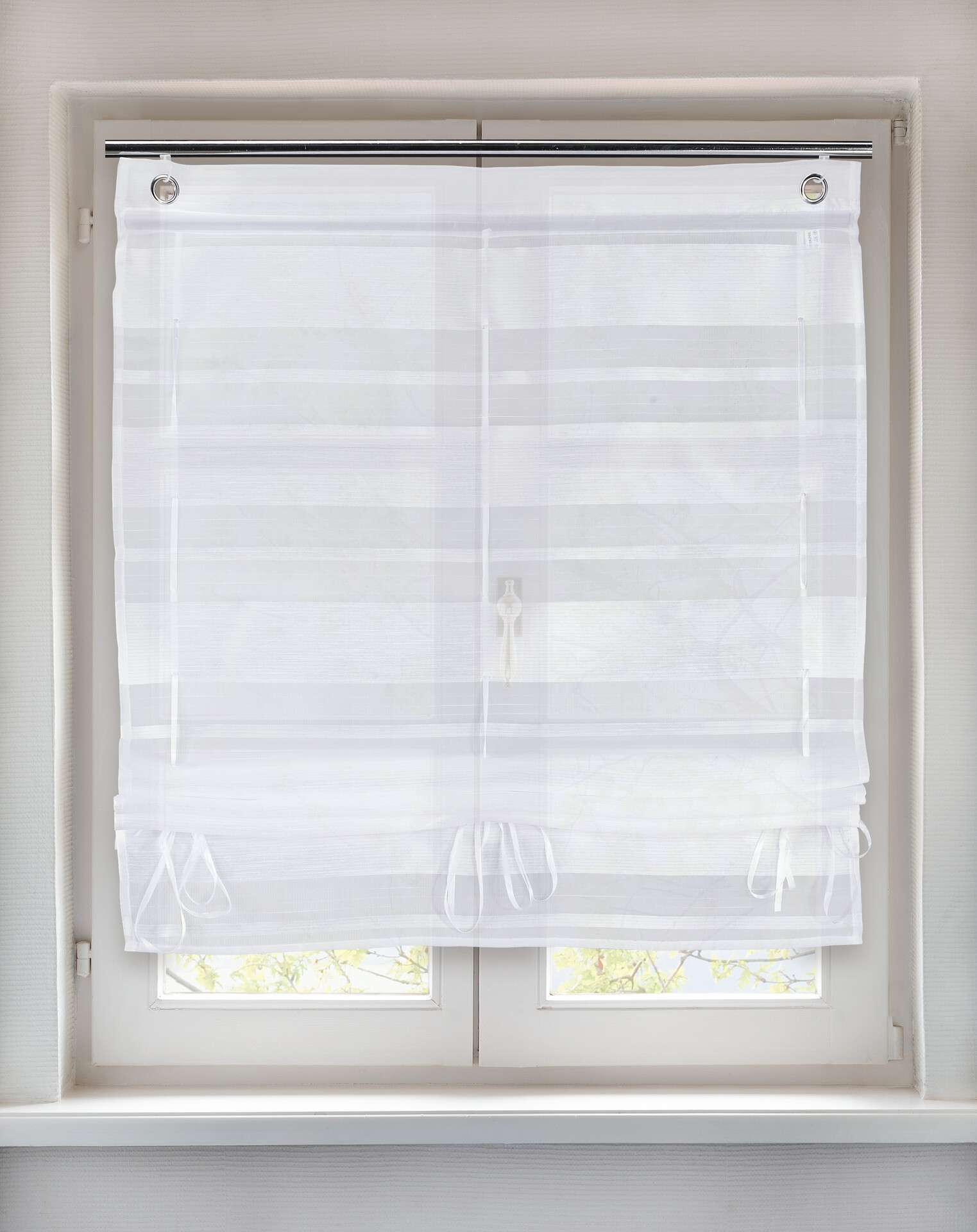 silver edition Bändchenrollo Diana weiß B/L: ca. 100x135 cm