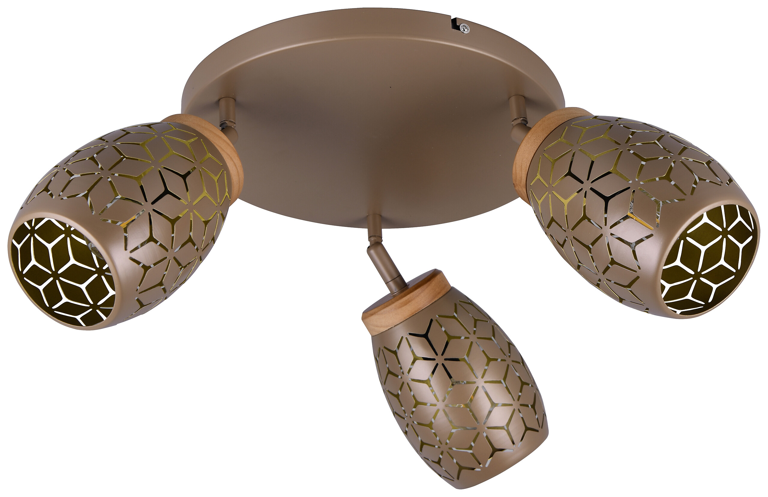 Reality Leuchten Spots Bidar kaffee gold Metall D: ca. 27 cm E14 3 Brennstellen