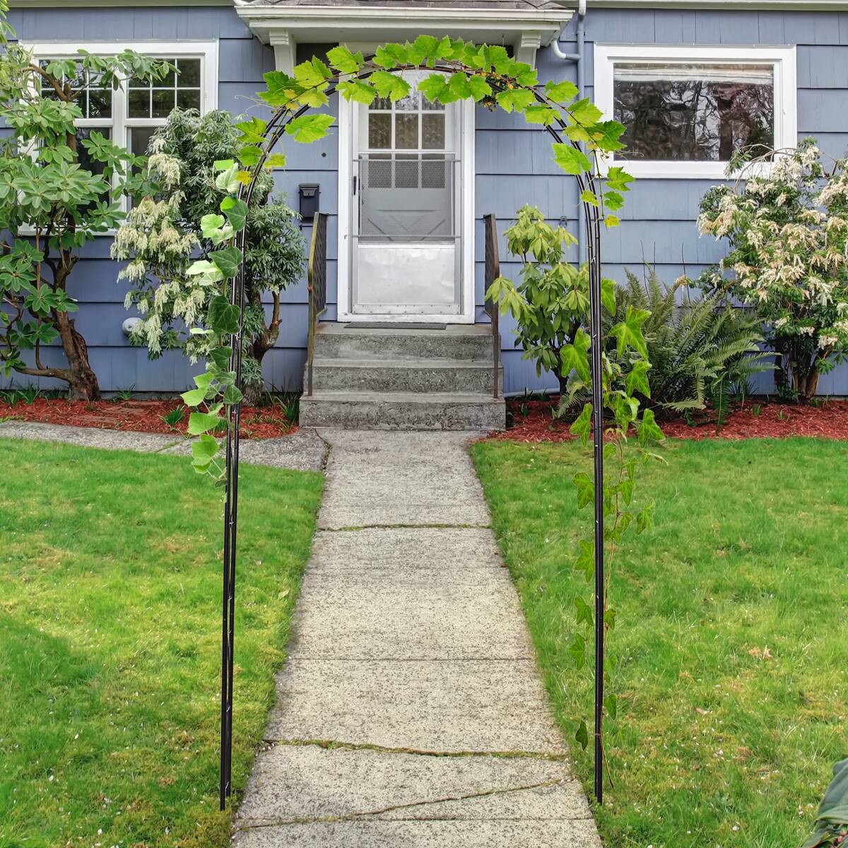 Outsunny Rosenbogen schwarz B/H/L: ca. 30x230x114 cm