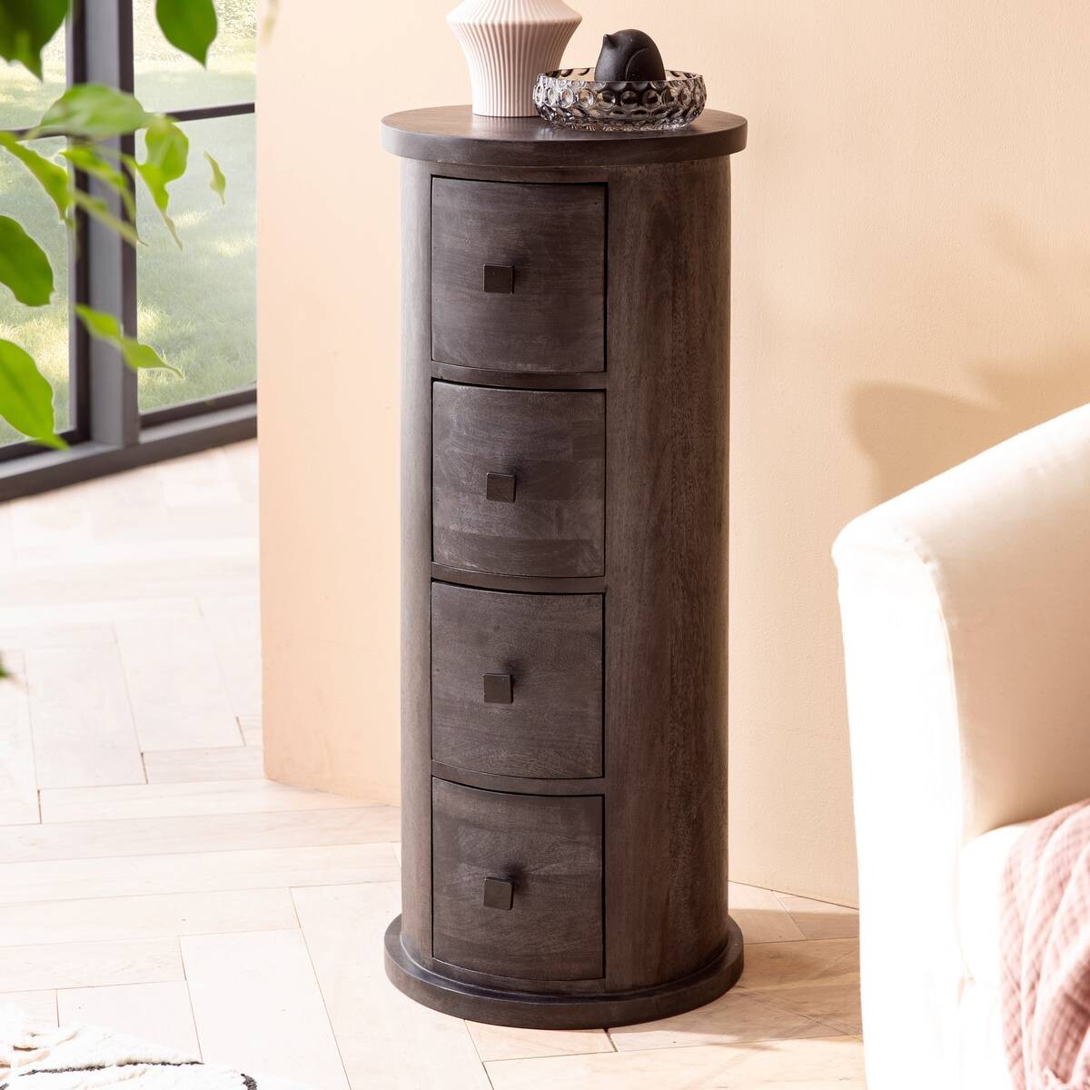 Sideboard schwarz B/H/T: ca. 34x85x34 cm