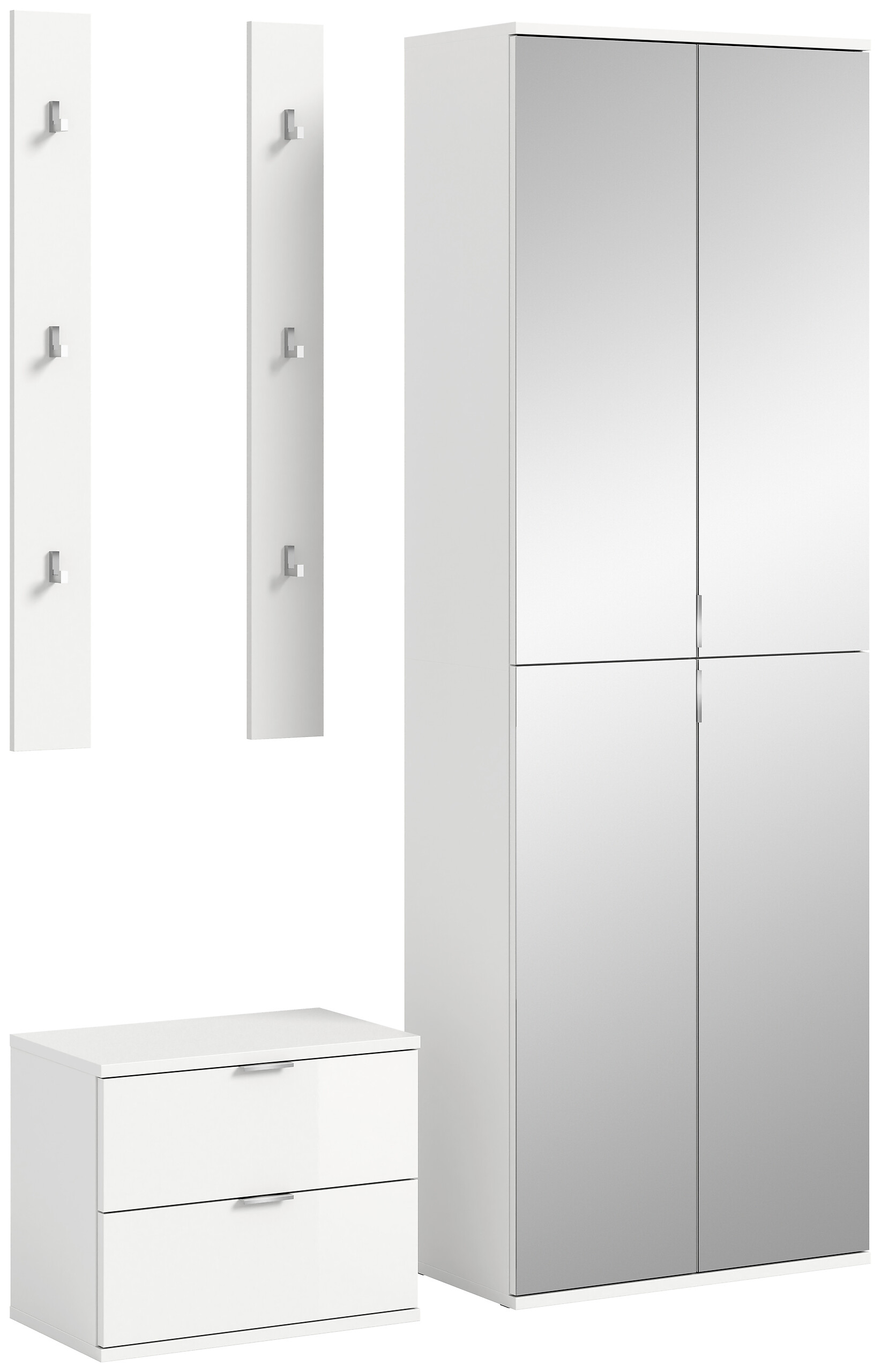 Garderobe PROJEKT X weiß weiß Hochglanz B/H/T: ca. 128x191x37 cm