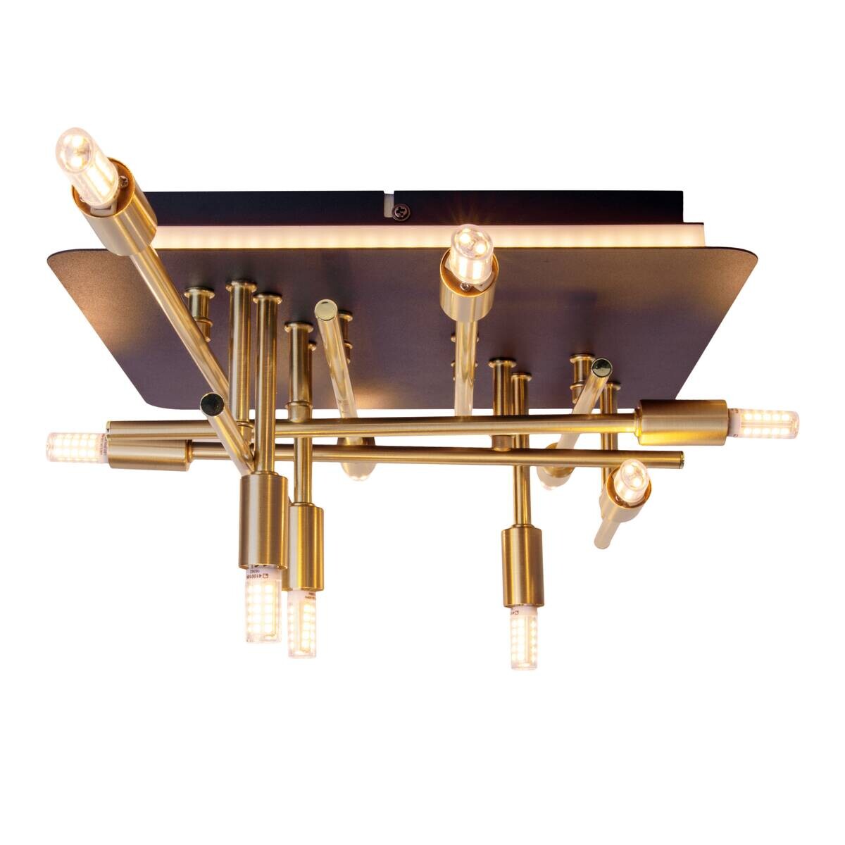 Näve Leuchten Deckenleuchte 1392845 messing Metall B/H/T: ca. 48x15x51 cm G9 11 Brennstellen