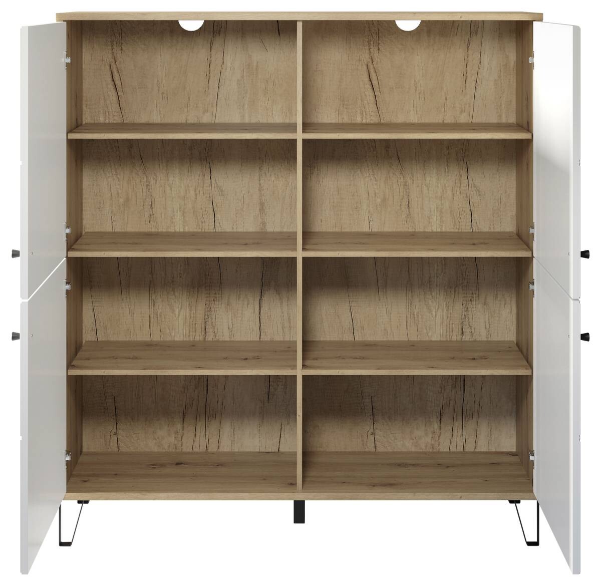 Highboard Touch Eiche Artisan Nachbildung weiß matt B/H/T: ca. 123x136x40 cm