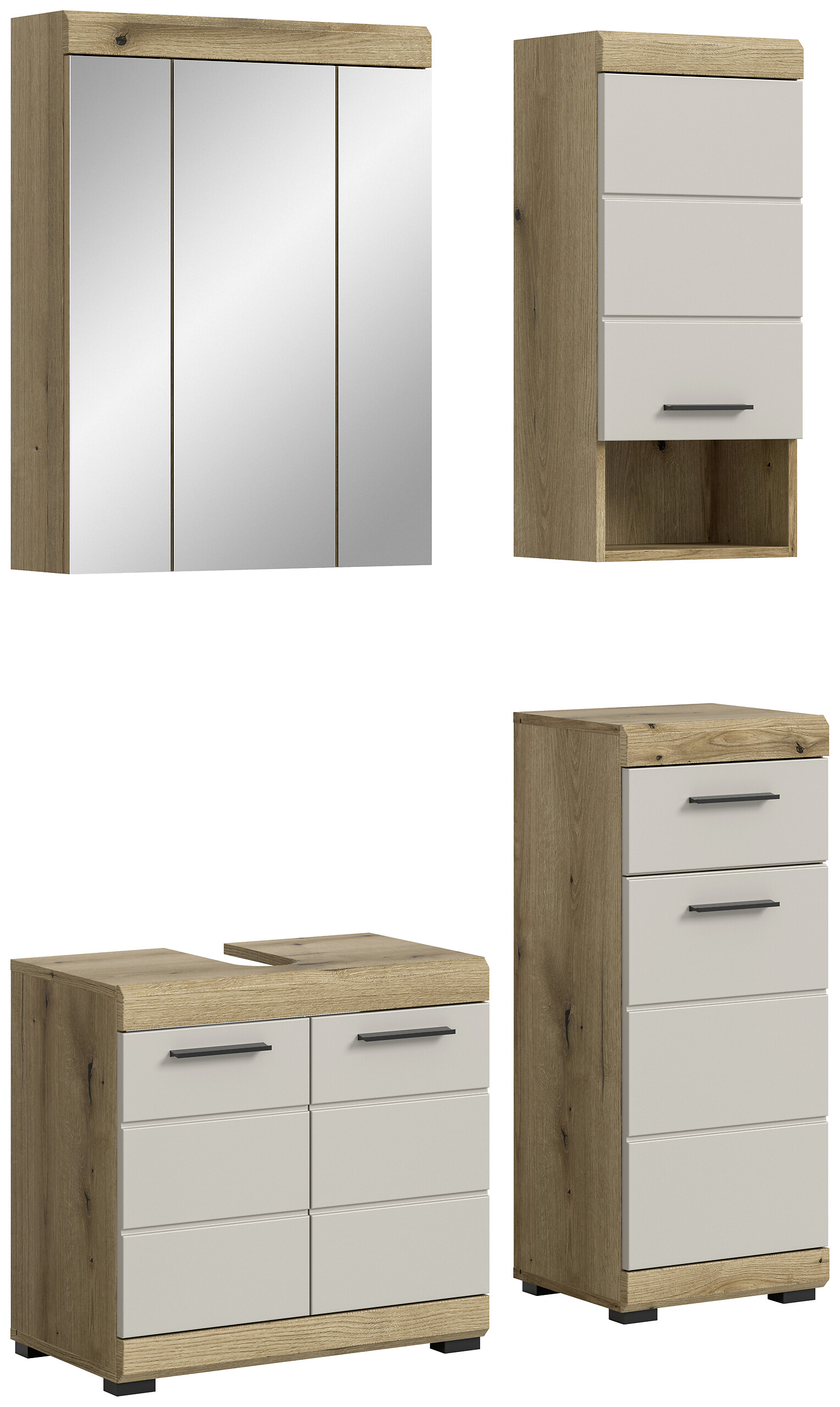 Badezimmer-Set Scout Evoke Oak Nachbildung Kaschmirgrau Nachbildung B/H/T: ca. 112x191x34 cm Badezimmer-Set Scout Evoke Oak Nachbildung Kaschmirgrau Nachbildung B/H/T: ca. 112x191x34 cm