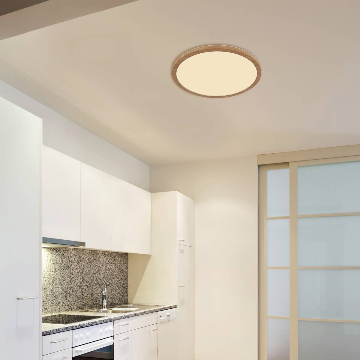 GLOBO LED-Deckenleuchte braun Opal Kunststoff H/D: ca. 2,5x42 cm