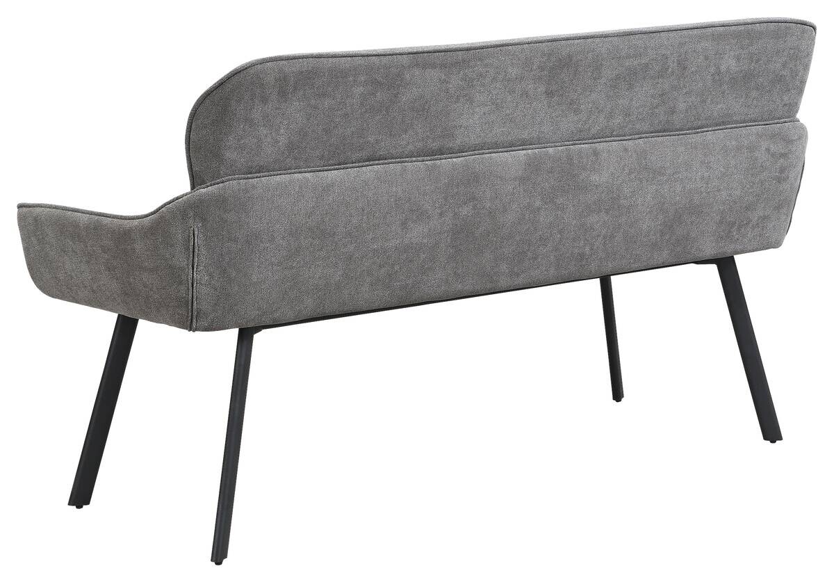 Sitzbank RICO schwarz grau Stoff Metall B/H/T: ca. 140x90x62 cm
