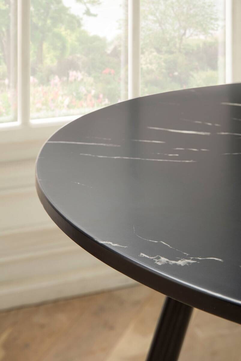 Esstisch schwarz Marmor Optik H/D: ca. 76x75 cm