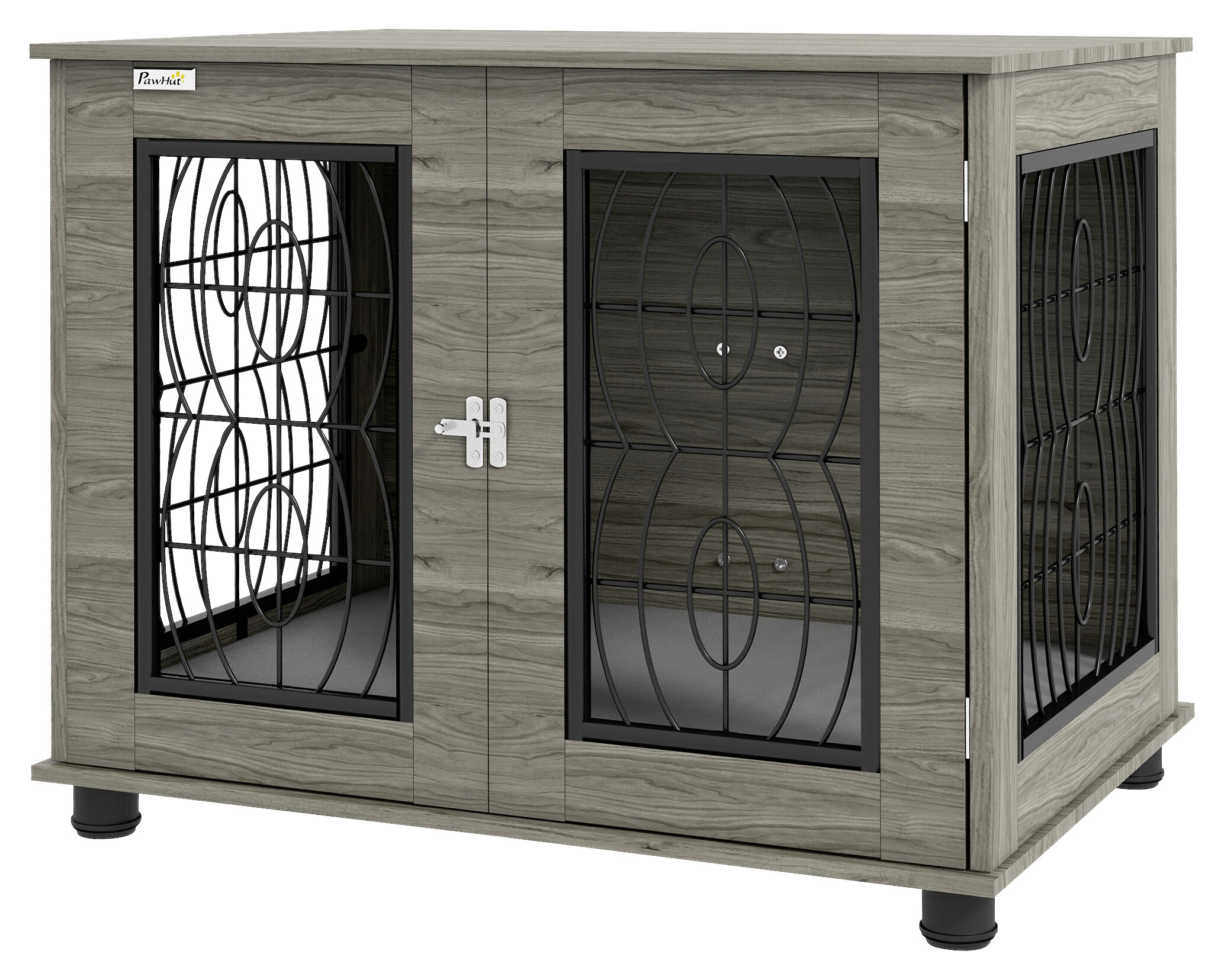 PawHut Hundekäfig grau Spanplatte B/H/L: ca. 56x63x80 cm