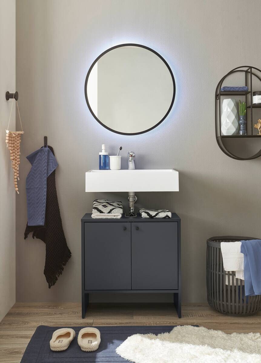 Waschbeckenunterschrank Kairo blau dunkel B/H/T: ca. 60x60x35 cm