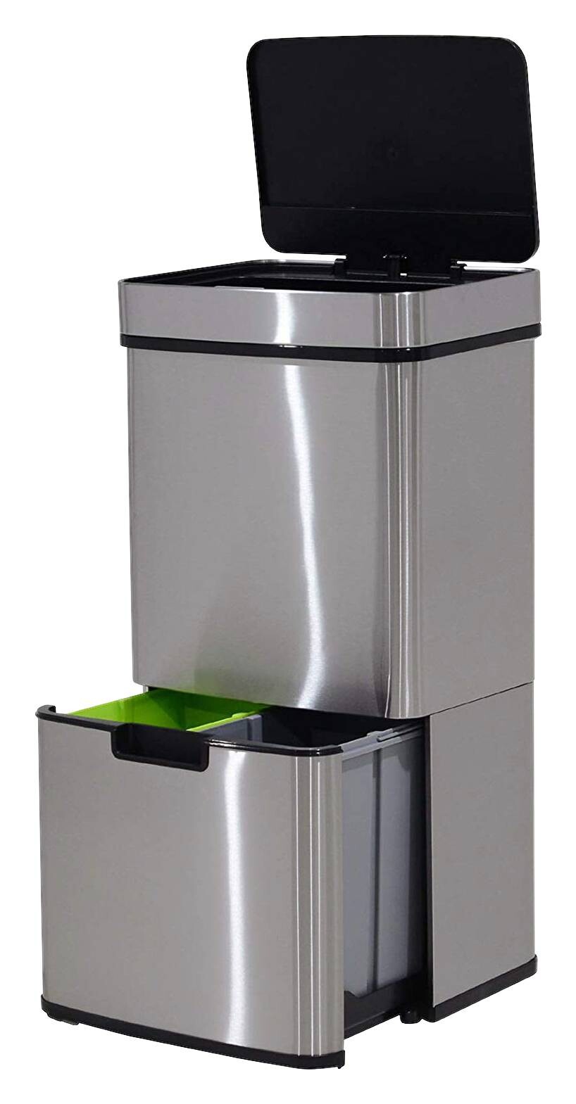 HOMCOM Abfalleimer silber B/H/L: ca. 30x81x42 cm