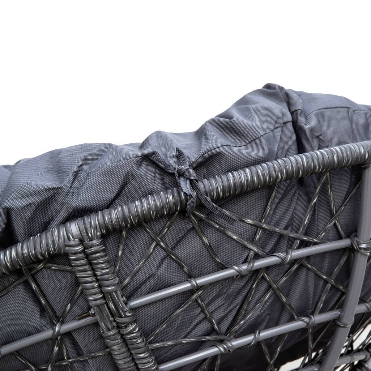 Outsunny Papasansessel schwarz Polyrattan B/H/L: ca. 87x90x97 cm