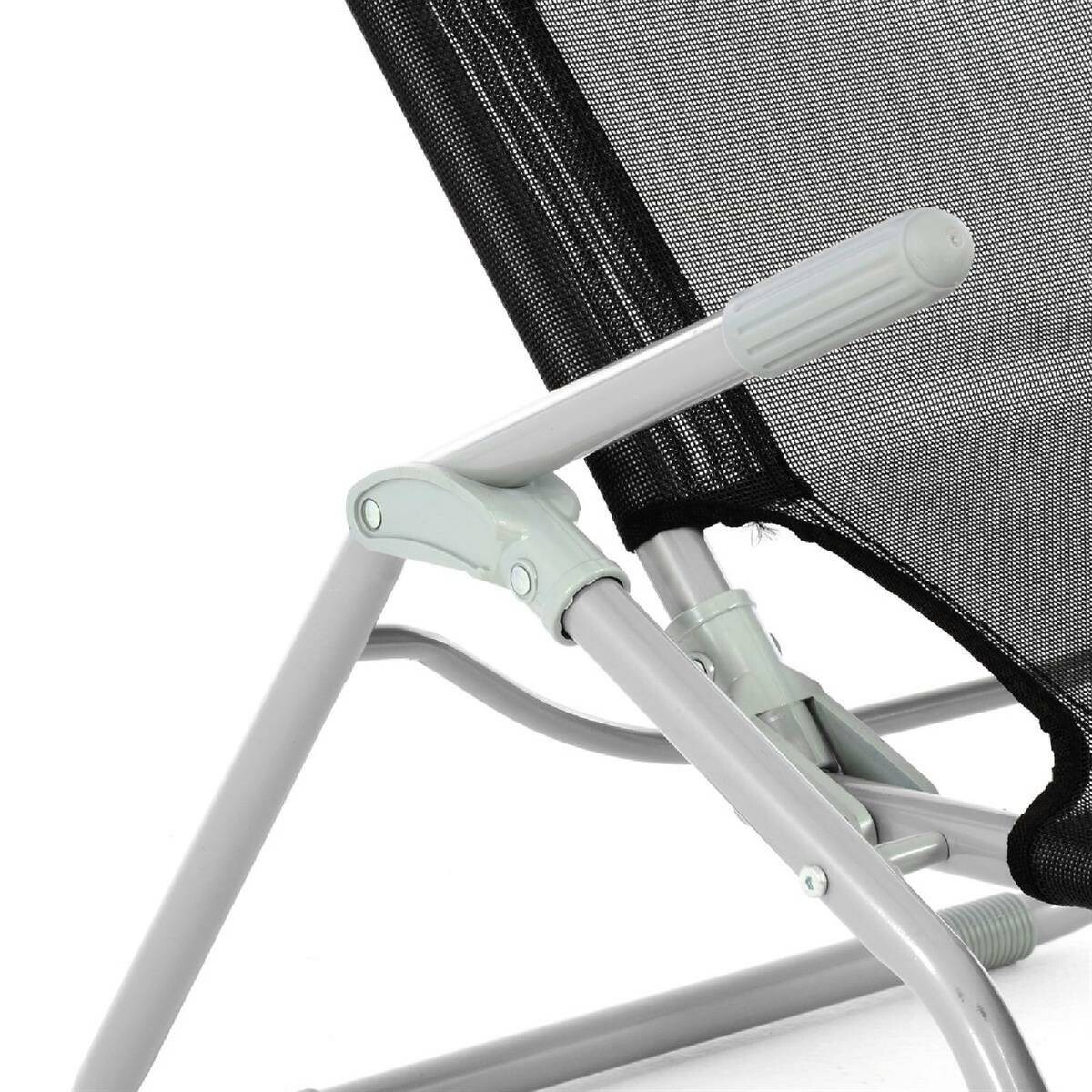 VCM Gartenliege schwarz Stahl B/H/L: ca. 48x100x160 cm