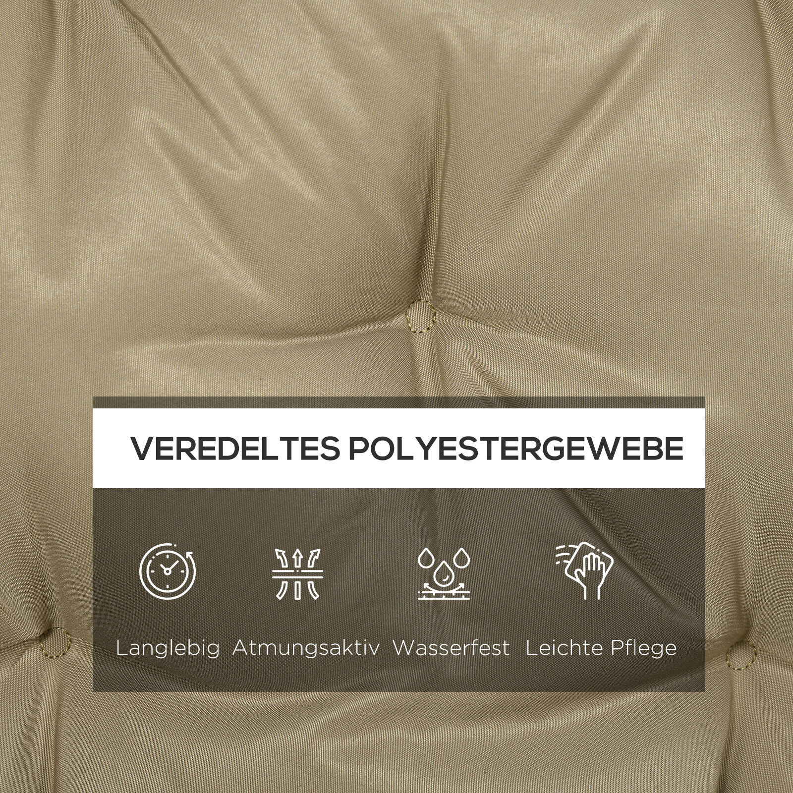 Outsunny Bankauflage khaki Schaumstoff B/H/L: ca. 98x8x150 cm