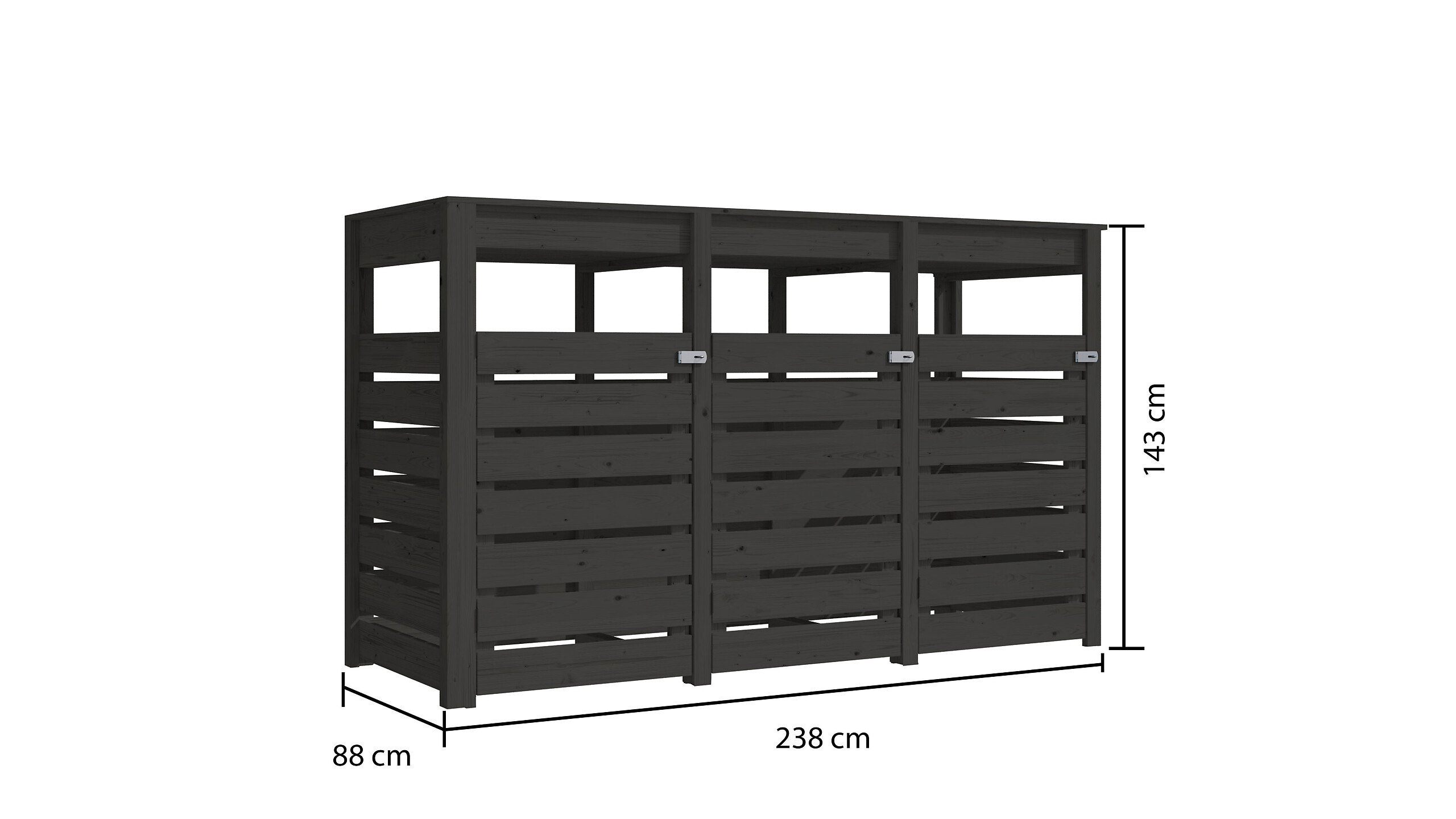 Karibu Gartenhaus anthrazit B/H/T: ca. 238x143x88 cm