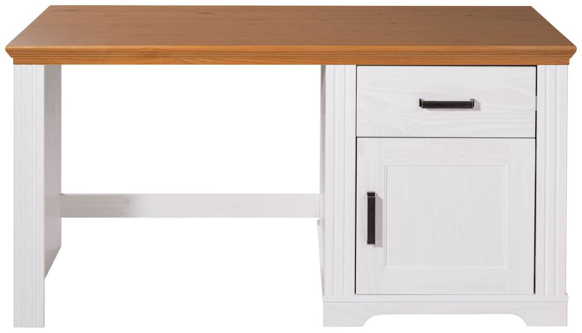 Schreibtisch Maluno weiß lackiert B/H/L: ca. 65x76x150 cm