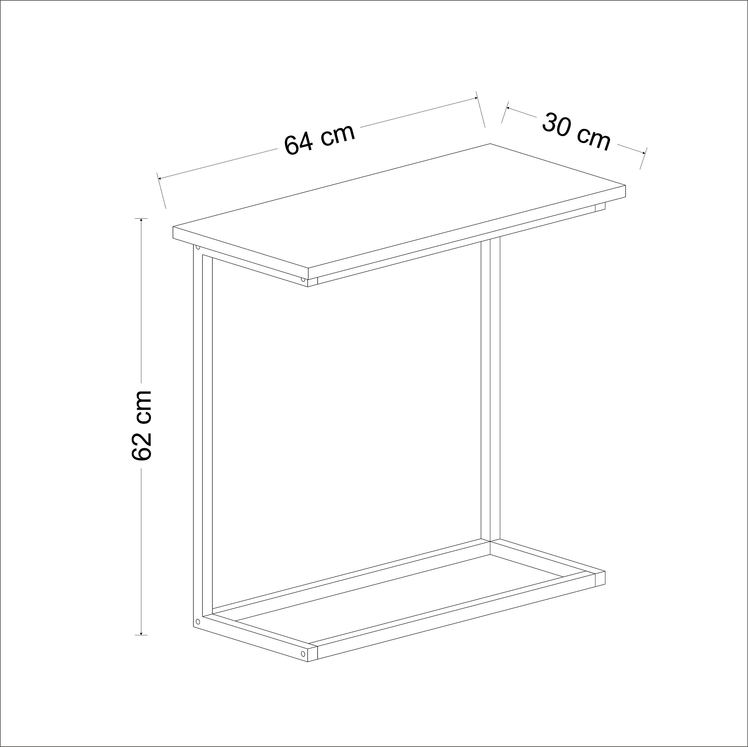 Beistelltisch Narin anthrazit gold Optik Metall B/H/T: ca. 64x62x30 cm