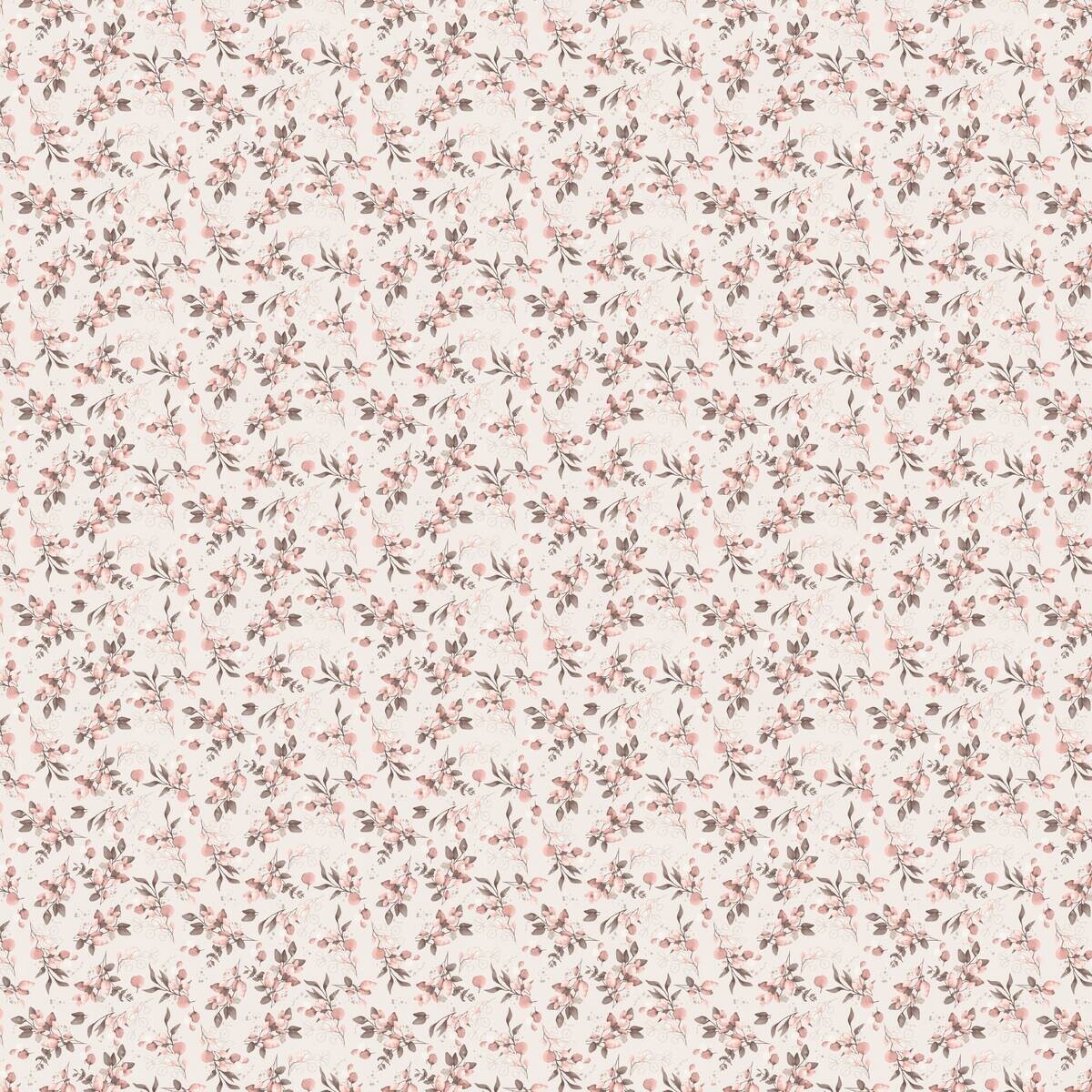 Vliestapete Blätter rosa braun B/L: ca. 53x1005 cm