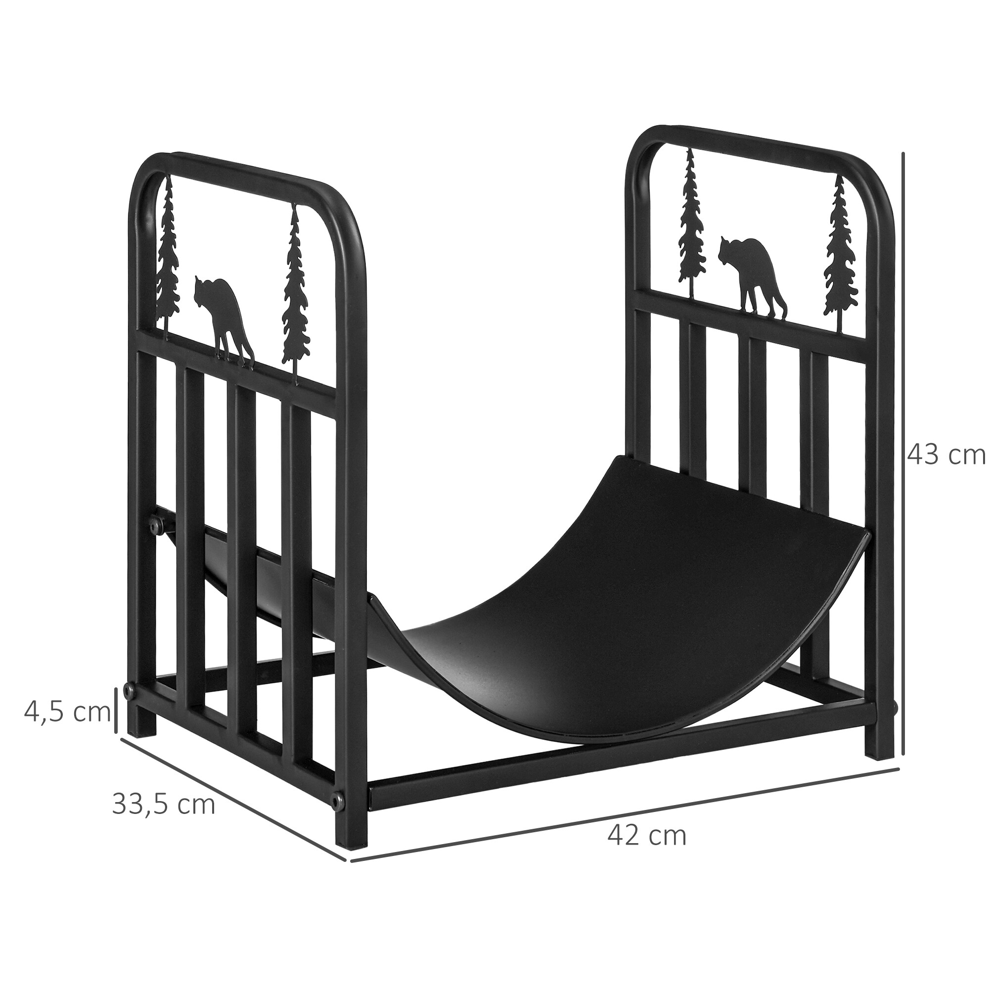 Outsunny Kaminholzregal schwarz B/H/L: ca. 33,5x43x42 cm