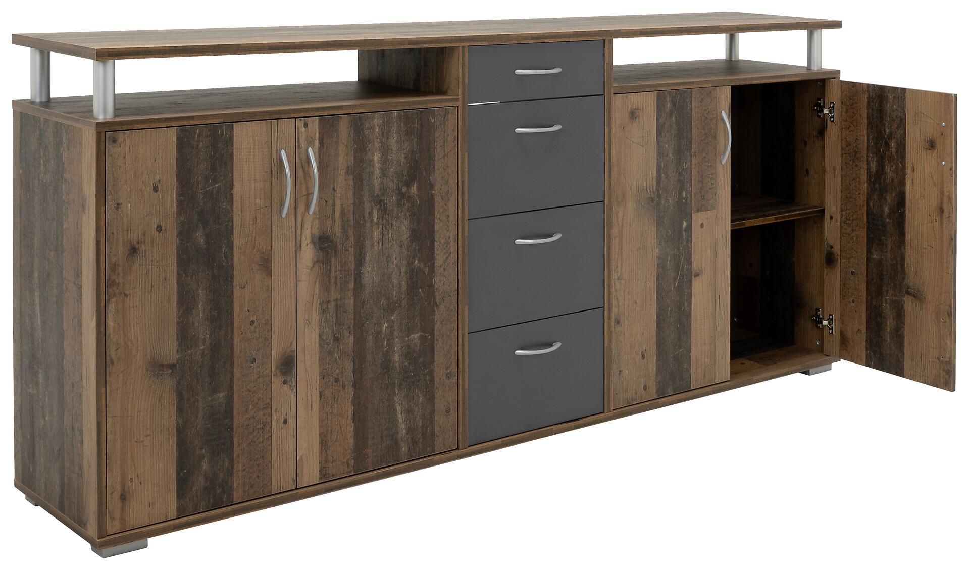 Sideboard Maximo Old Wood Nachbildung anthrazit B/H/T: ca. 208x94x38 cm
