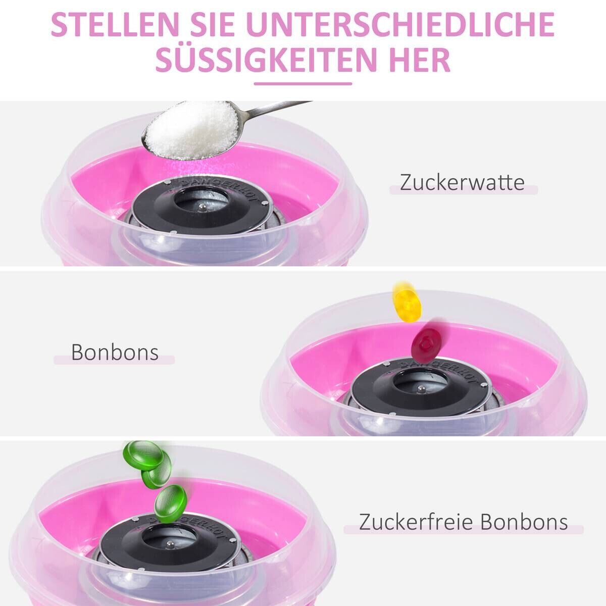 HOMCOM Küchengerät 800-016PK rosa Edelstahl Polypropylen B/H/L: ca. 26x27x18 cm