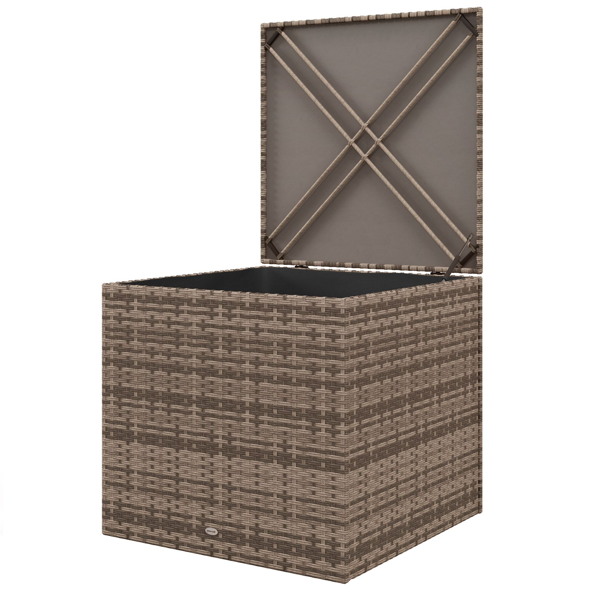 Outsunny Auflagenbox sand Polyrattan B/H/L: ca. 75x70x75 cm