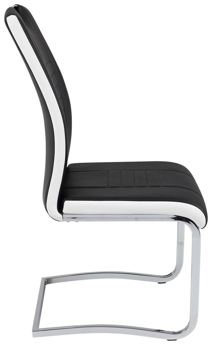 Schwingstuhl Tabea 4er Set schwarz weiß Kunstleder Kunstleder B/H/T: ca. 43x99x61 cm