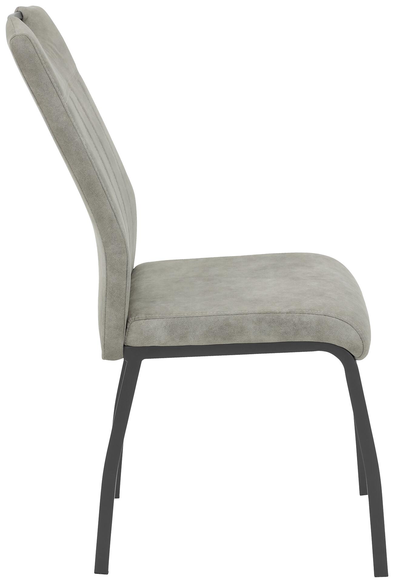 Stuhl 4er Set ELIF III grau Vintage grau Microfaser Metall B/H/T: ca. 44x96x64 cm