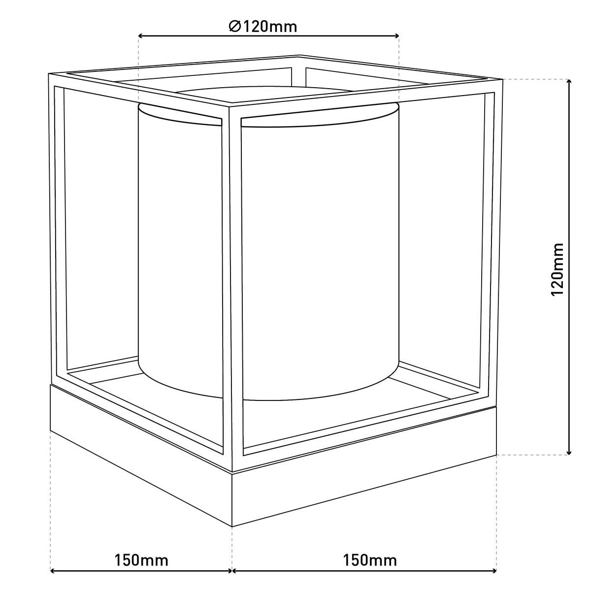 Näve Leuchten Tischleuchte 3190516 grau Metall Textil B/H/T: ca. 15x17x15 cm E14 1 Brennstellen