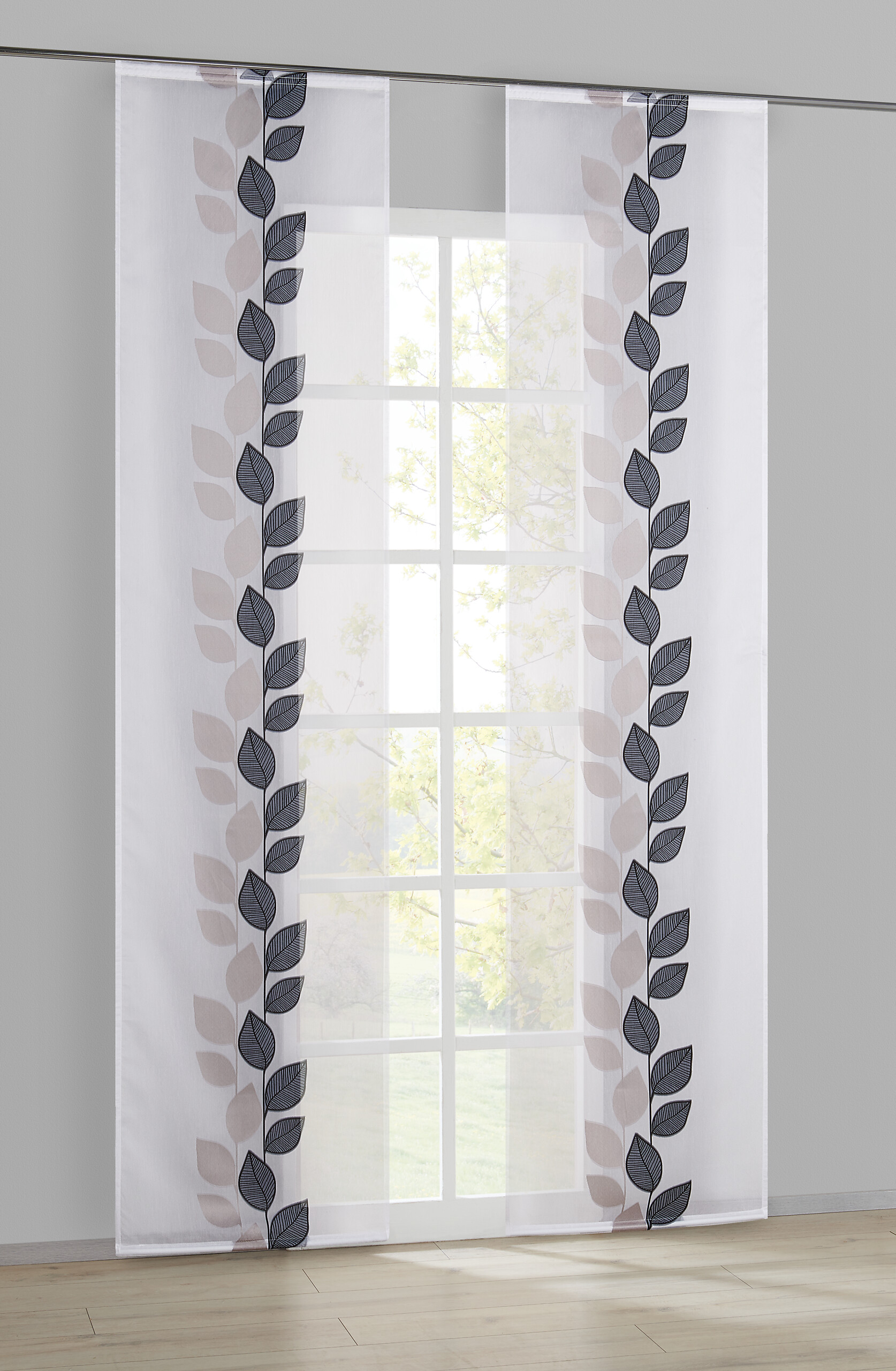 POCOline Schiebevorhang Pantheon schwarz B/L: ca. 60x245 cm