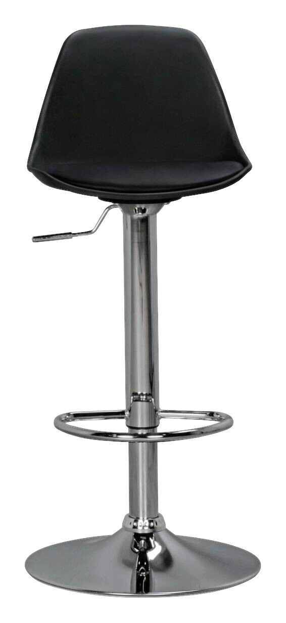 Barhocker schwarz Chrom Kunstleder Metall B/H/T: ca. 40x104x40 cm