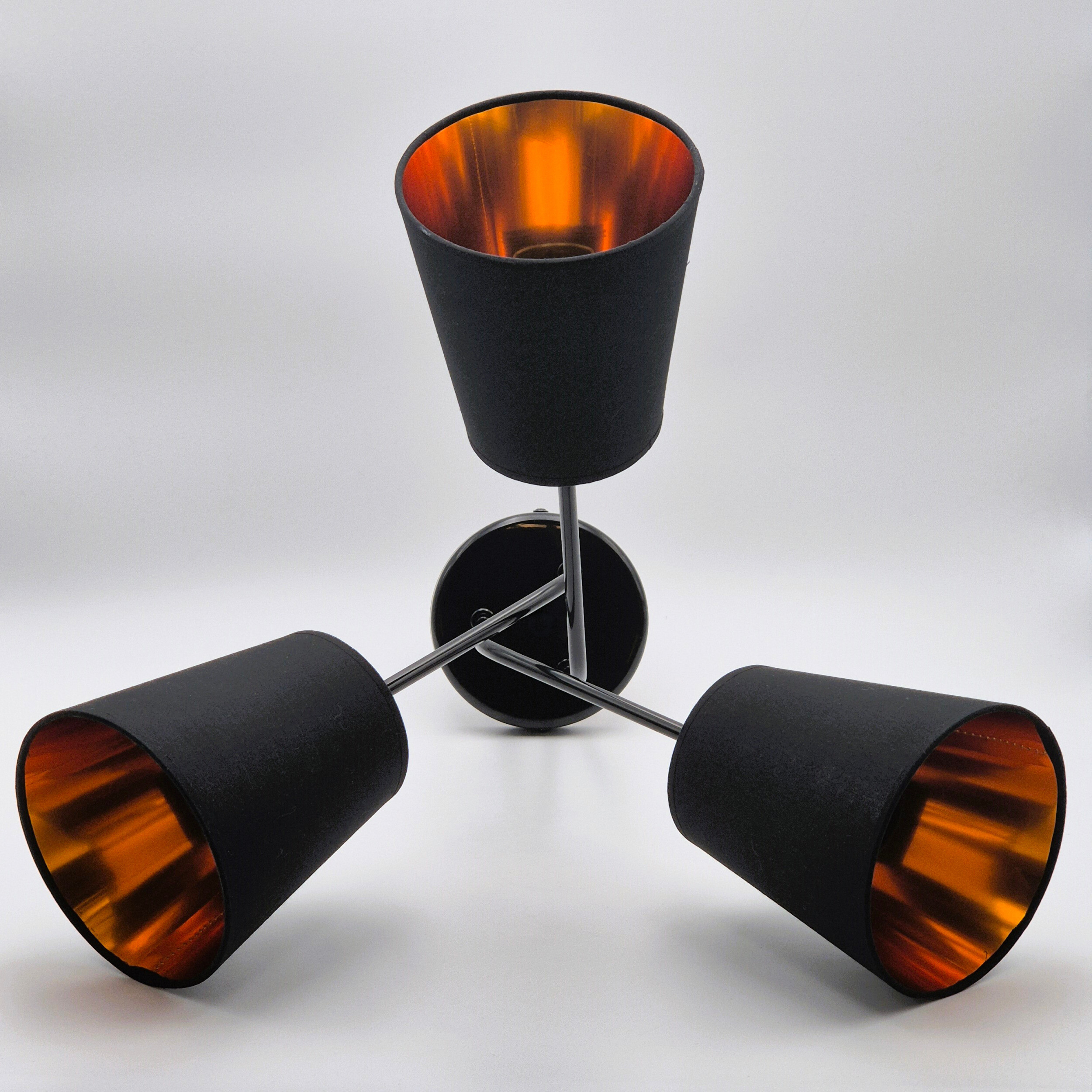 Lamkur Deckenleuchte schwarz Stahl B/H/L: ca. 55x45x55 cm E27 3 Brennstellen